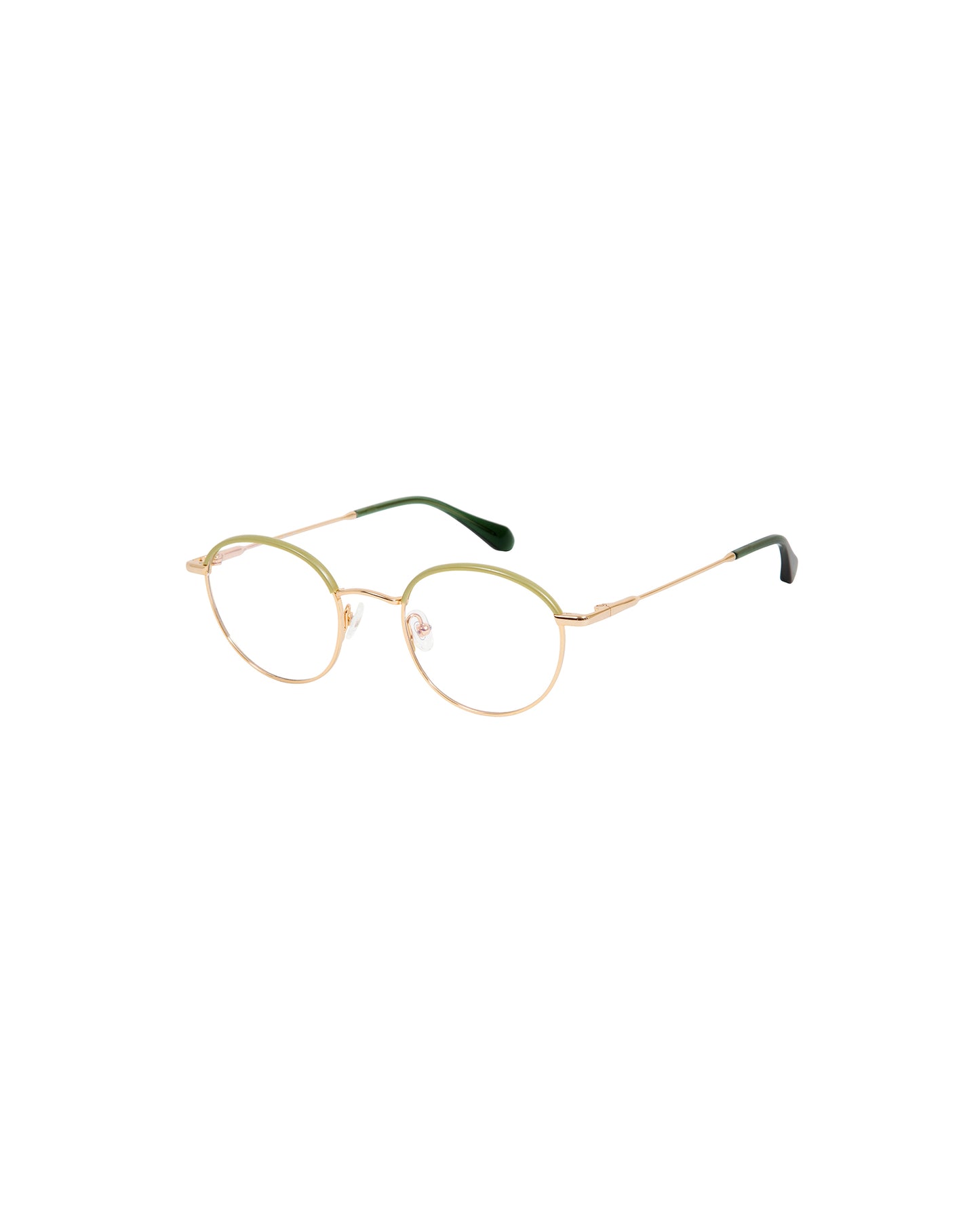 TRIBECA: Redondas Acetato-Metal Verde optical glasses by GIGI STUDIOS 1557