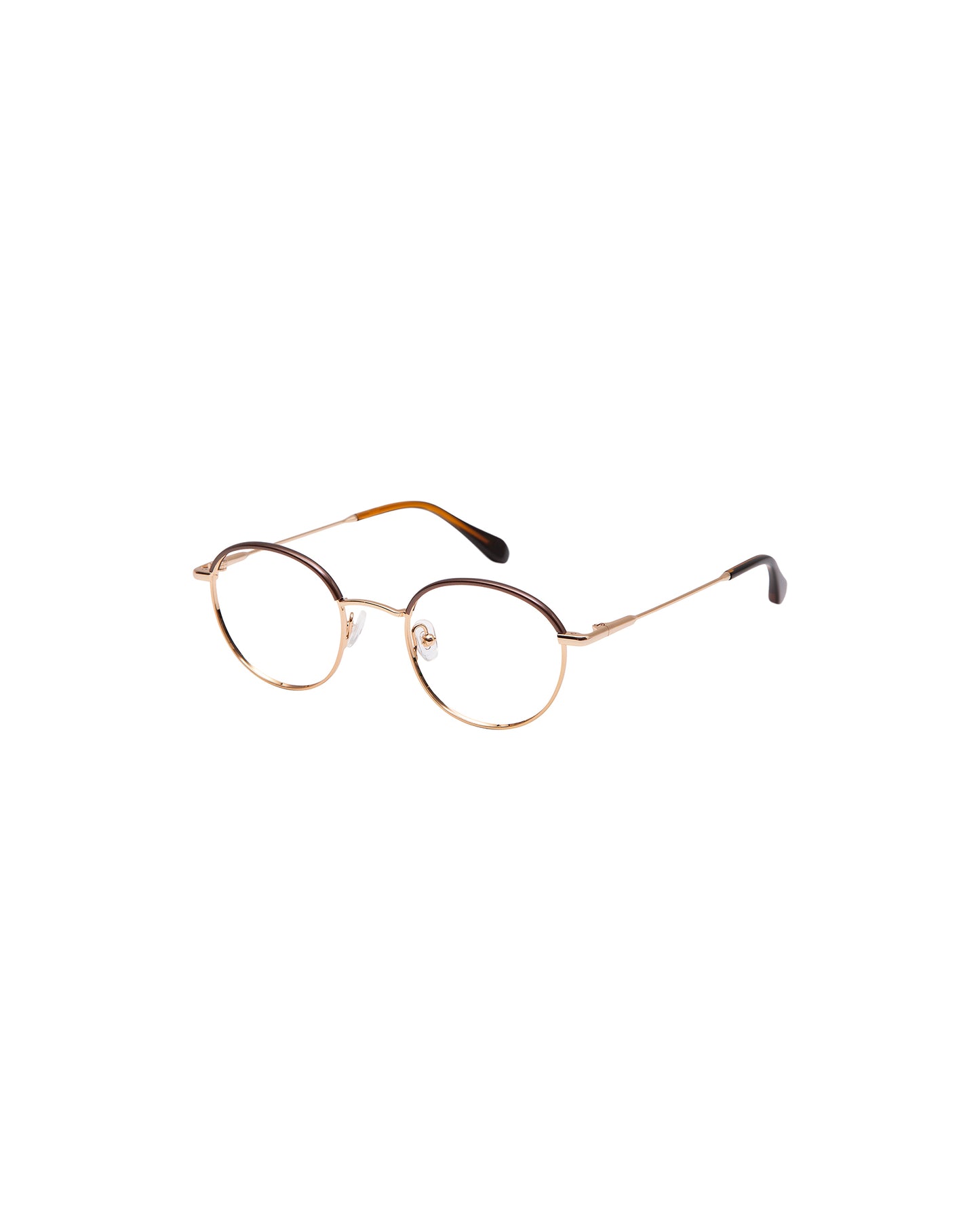 TRIBECA: Redondas Acetato-Metal Marrón optical glasses by GIGI STUDIOS 1562