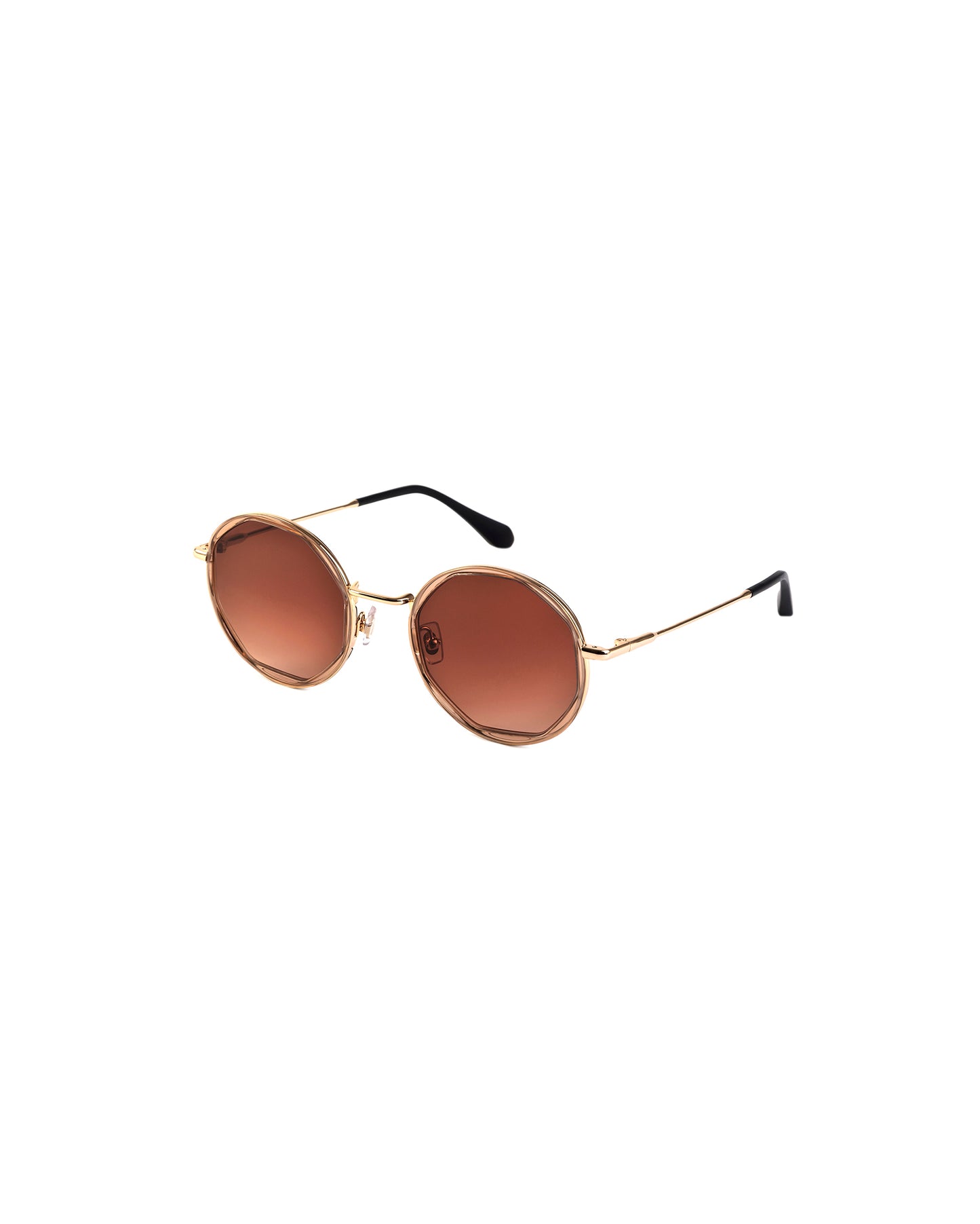 ALBA: Geométricas Acetato-Metal Marrón sunglasses by GIGI STUDIOS 1621