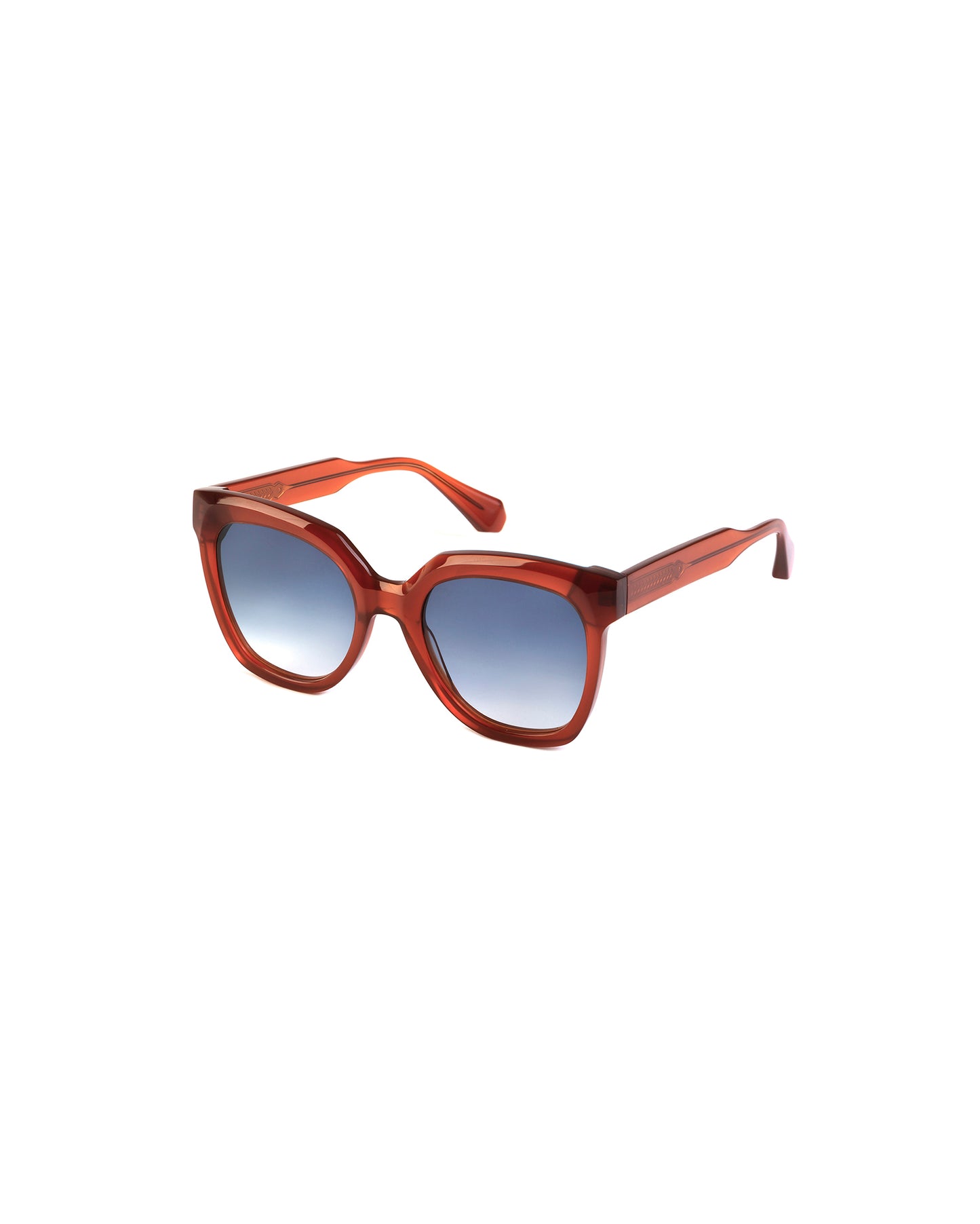 LOUISE: Cuadrada Acetato Orange sunglasses by GIGI STUDIOS 1753