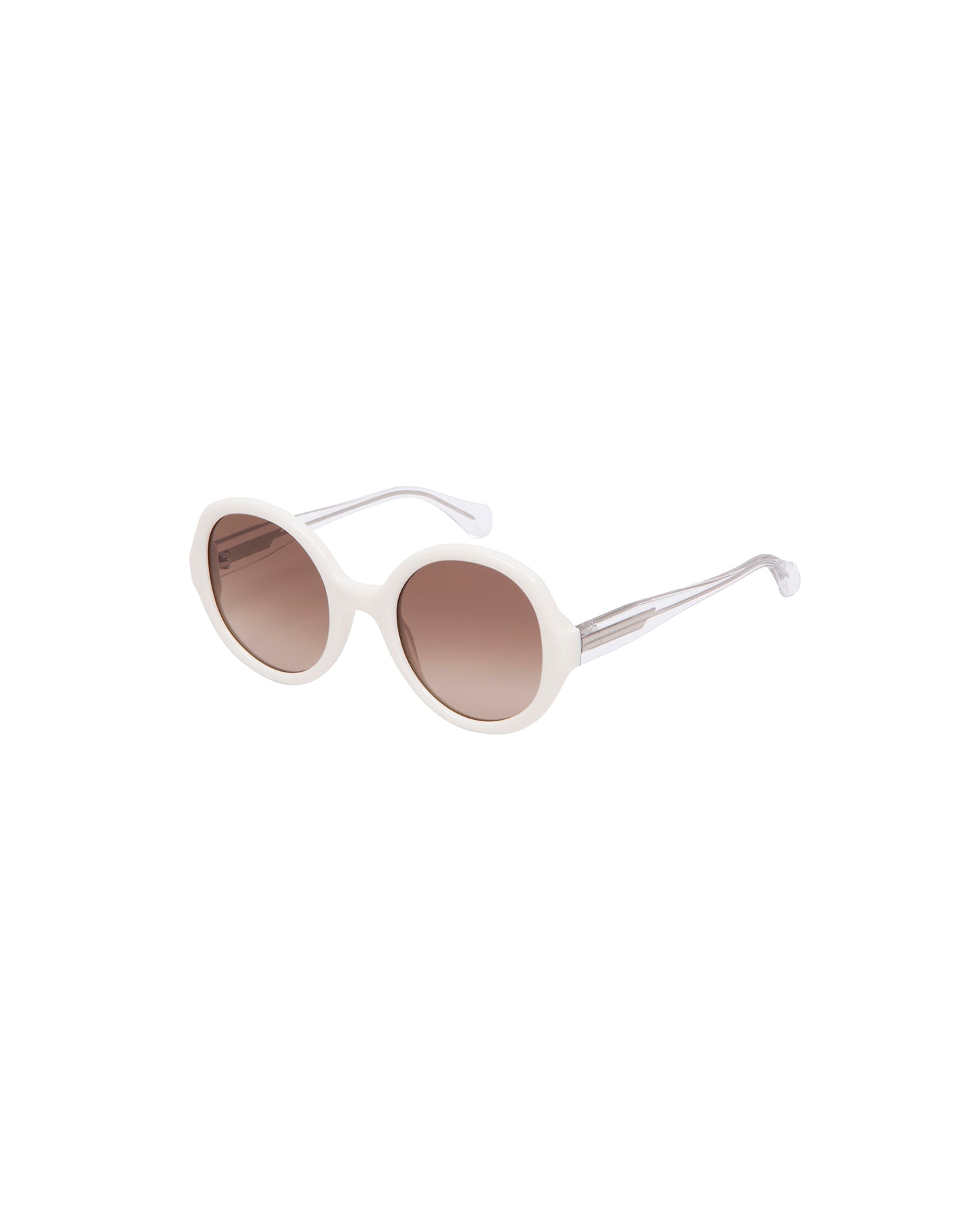 GRECA: Redondas Acetato Blanco sunglasses by GIGI STUDIOS 2144