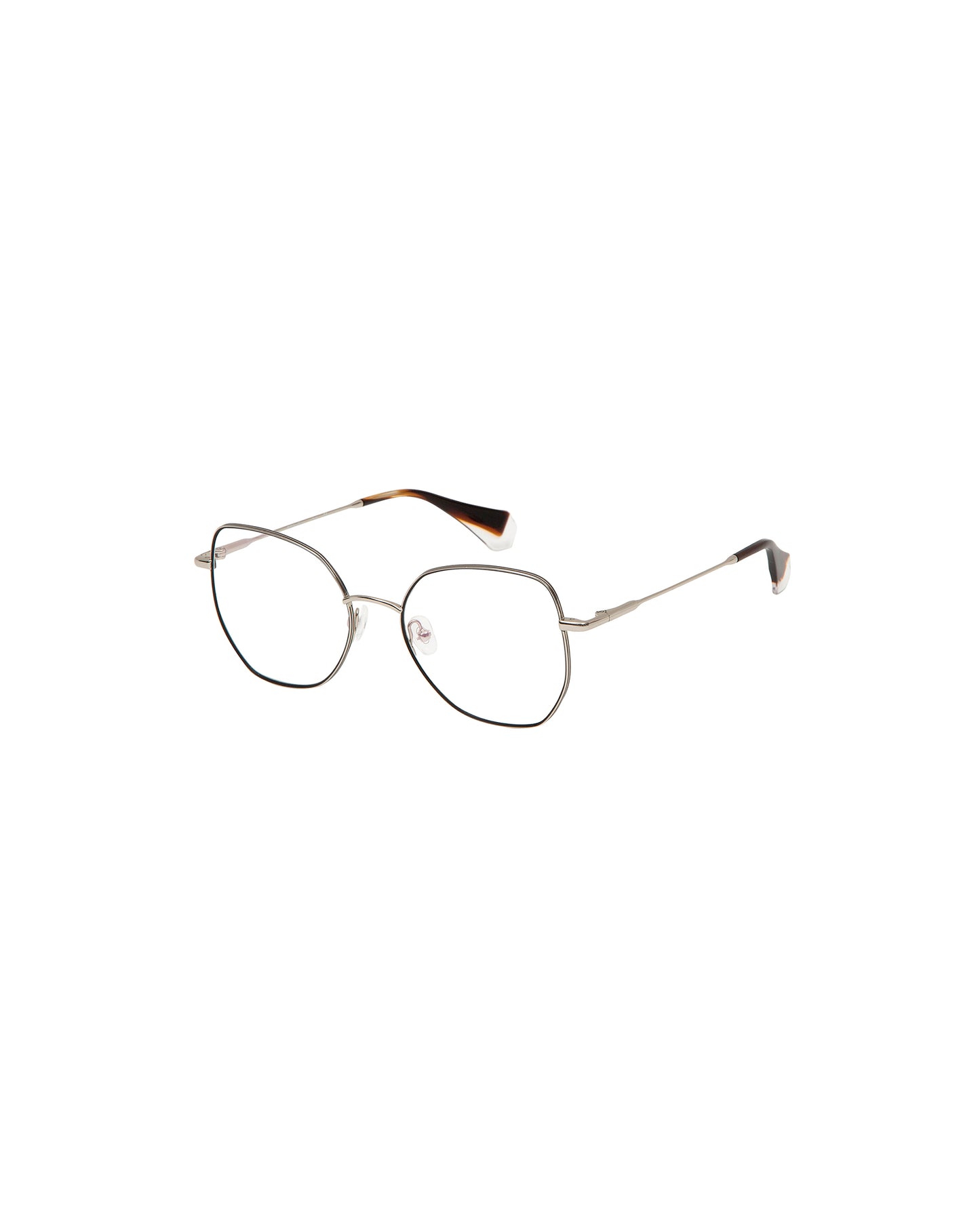 BRUNA: Cuadrada Metal Dark Silver optical glasses by GIGI STUDIOS 2340