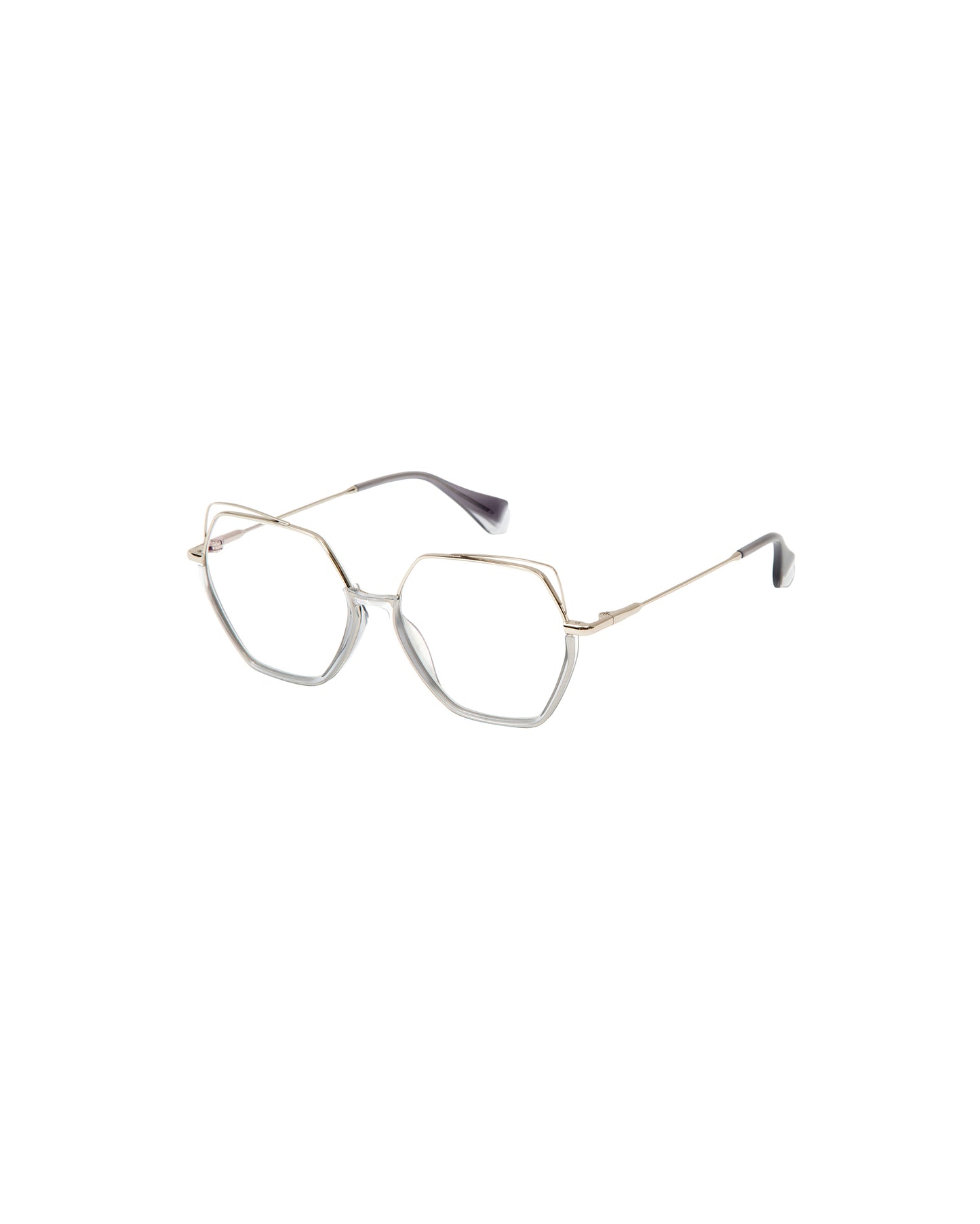 BERRY: Geométricas Acetato-Metal Dark Silver optical glasses by GIGI STUDIOS 2360