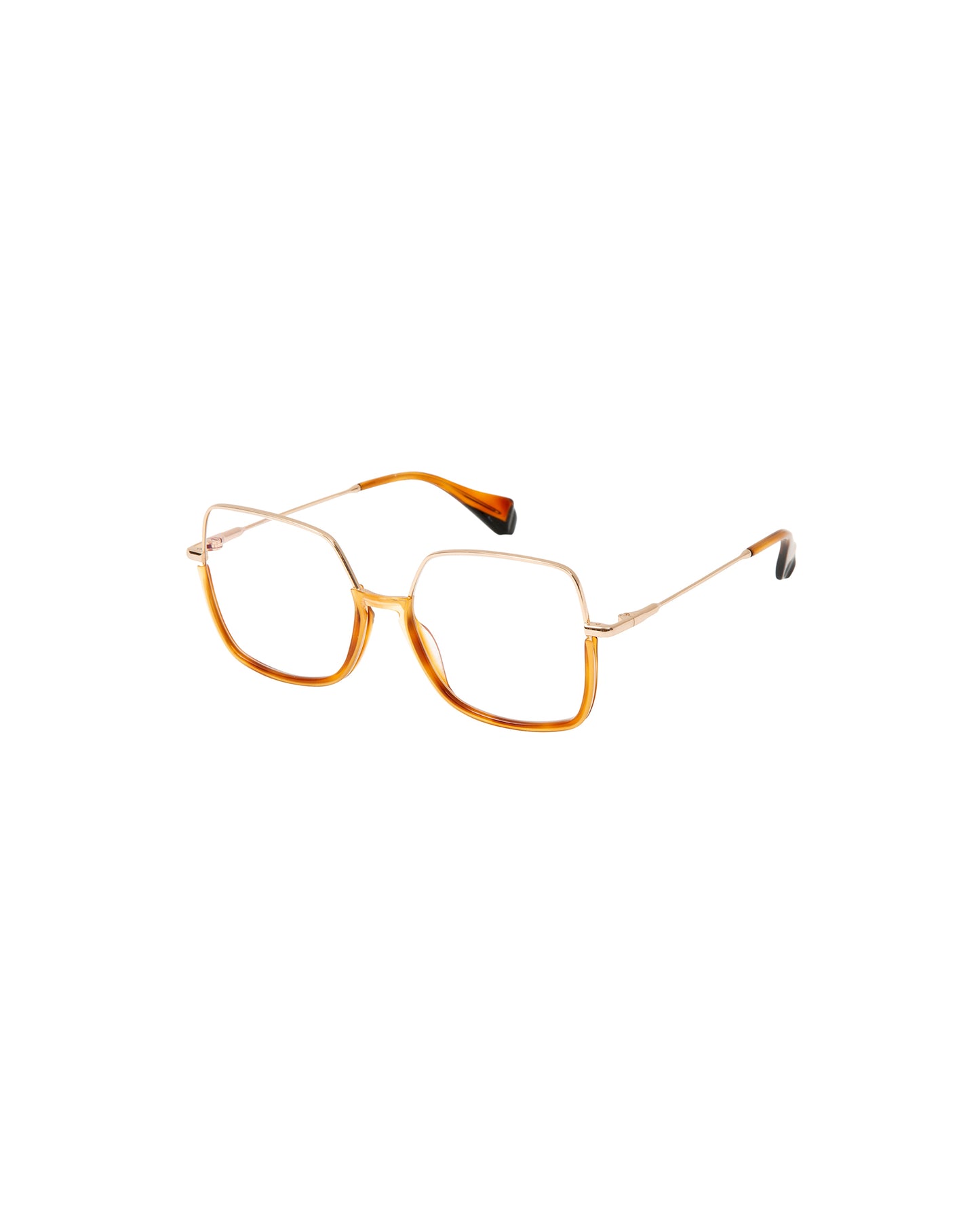 PIPA: Cuadrada Acetato-Metal Havana optical glasses by GIGI STUDIOS 2366