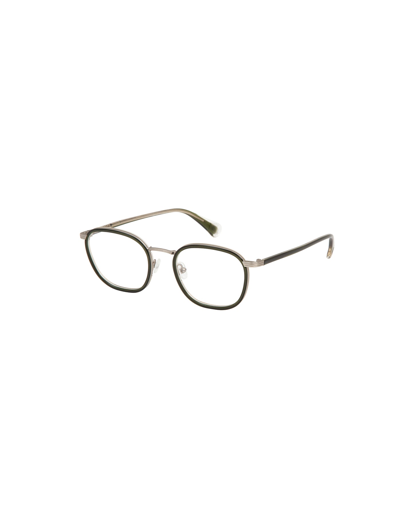 FLEMING: Cuadrada Acetato-Metal Dark Silver optical glasses by GIGI STUDIOS 2430