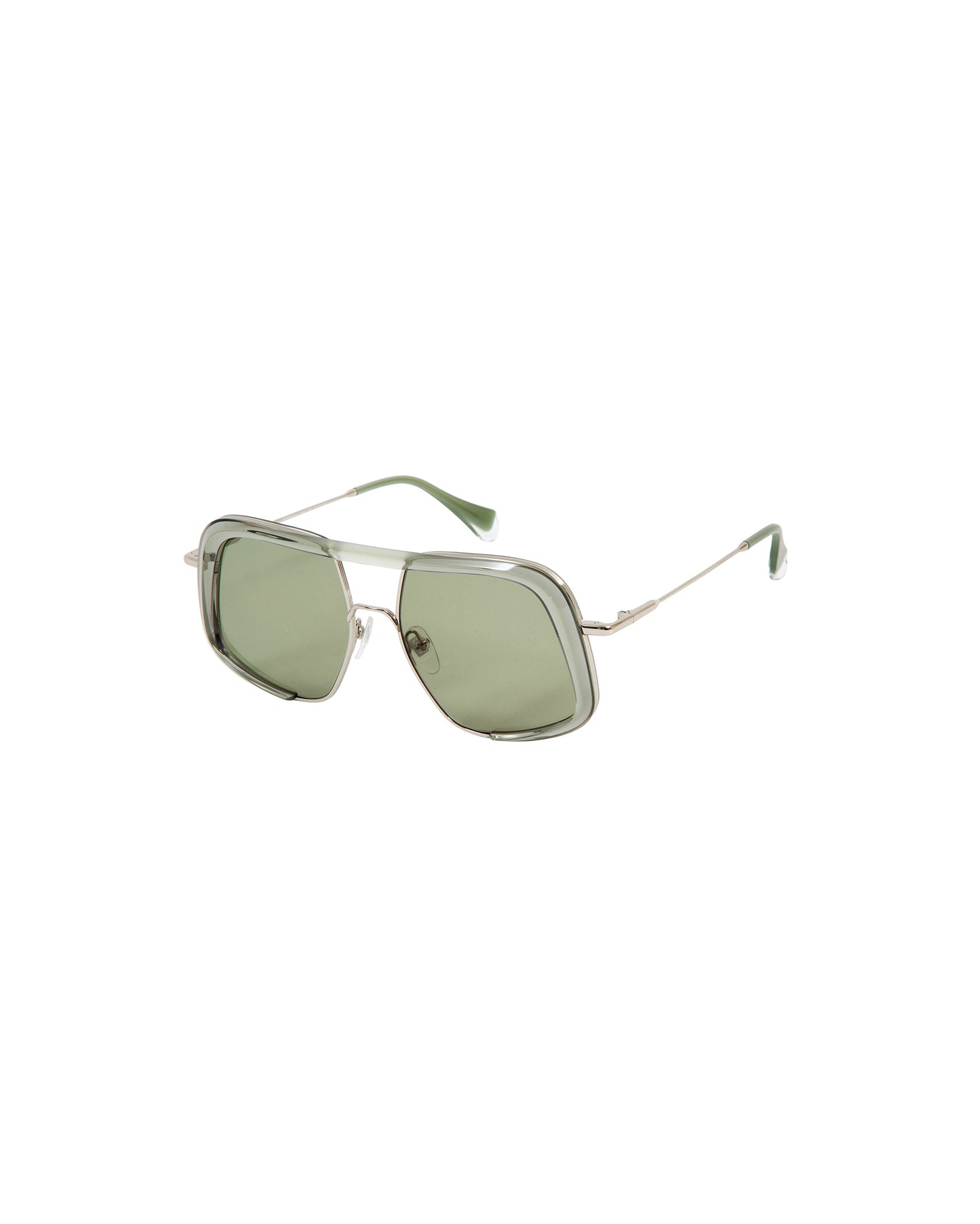 KENZA: Aviador Acetato-Metal Dark Silver sunglasses by GIGI STUDIOS 2726