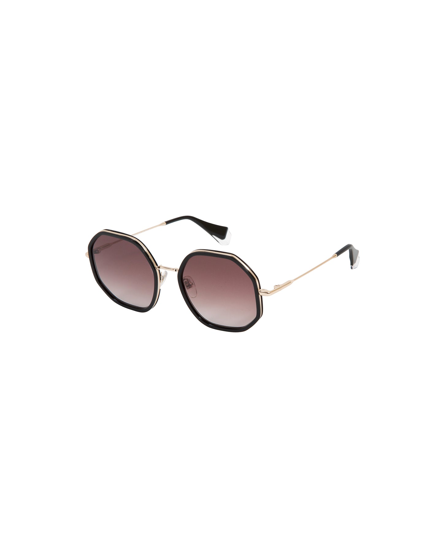 NIRA: Geométricas Acetato-Metal Noir sunglasses by GIGI STUDIOS 2730