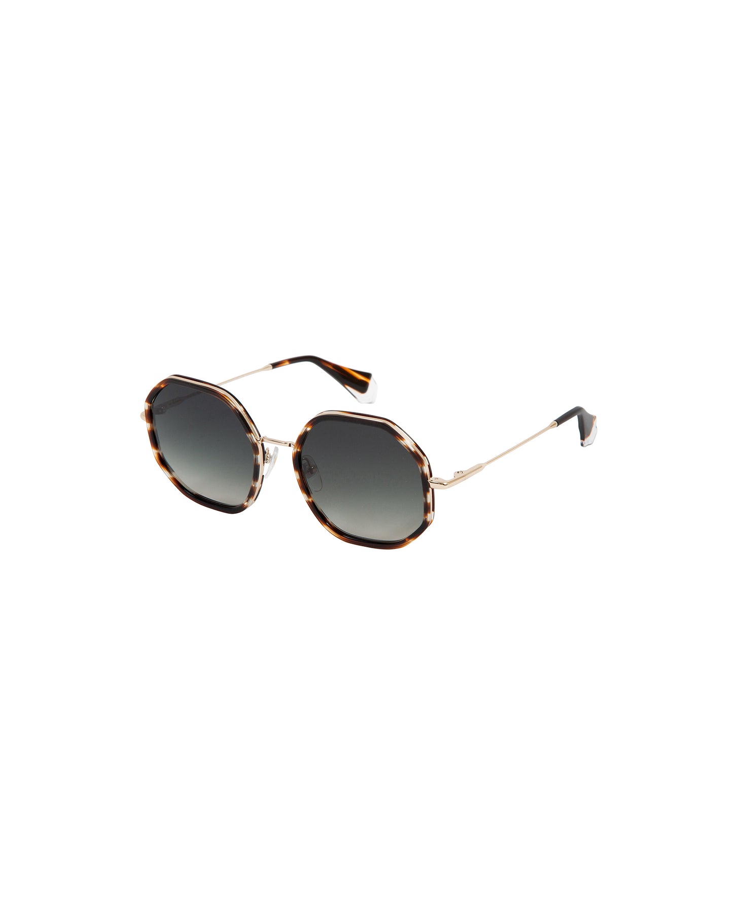 NIRA: Geométricas Acetato-Metal Marrón sunglasses by GIGI STUDIOS 2732