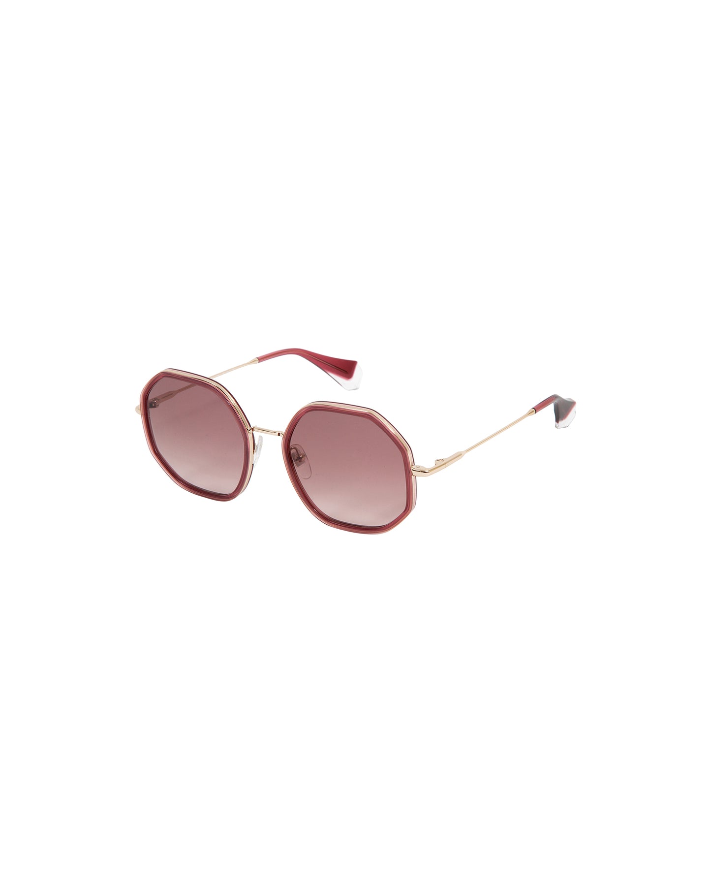 NIRA: Geométricas Acetato-Metal Rojo sunglasses by GIGI STUDIOS 2734
