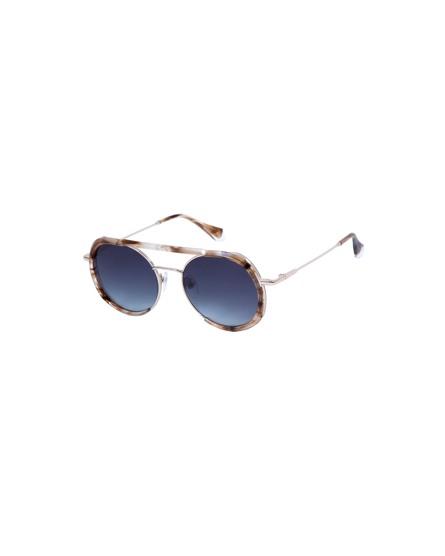 WINONA: Redondas Acetato-Metal Marrón sunglasses by GIGI STUDIOS 2743