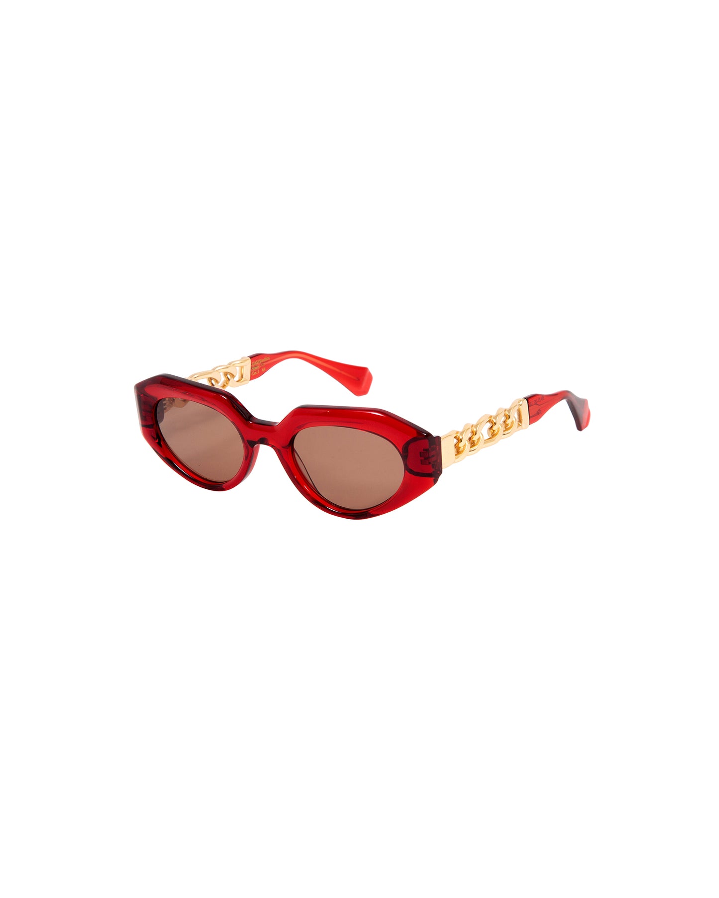 GAIA: Geométricas Acetato-Metal Rojo sunglasses by GIGI STUDIOS 2772