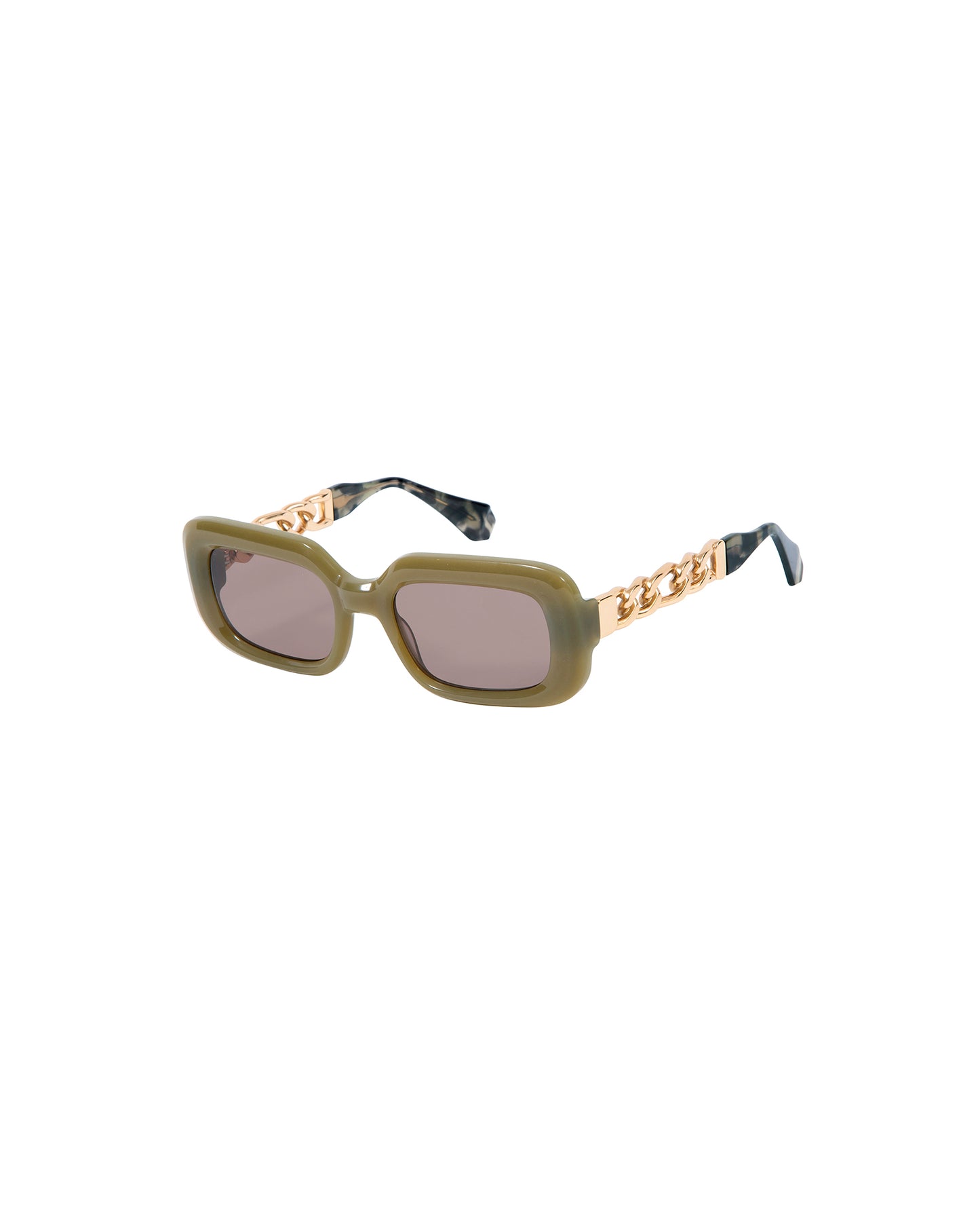 HERA: Cuadrada Acetato-Metal Verde sunglasses by GIGI STUDIOS 2778