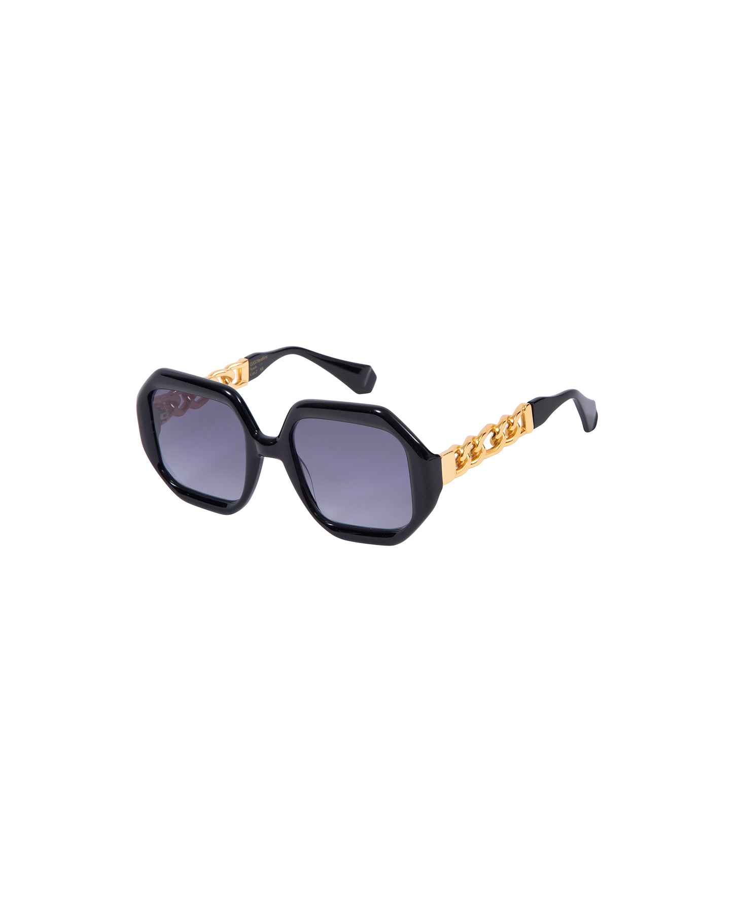 EIRENE: Geométricas Acetato-Metal Noir sunglasses by GIGI STUDIOS 2782