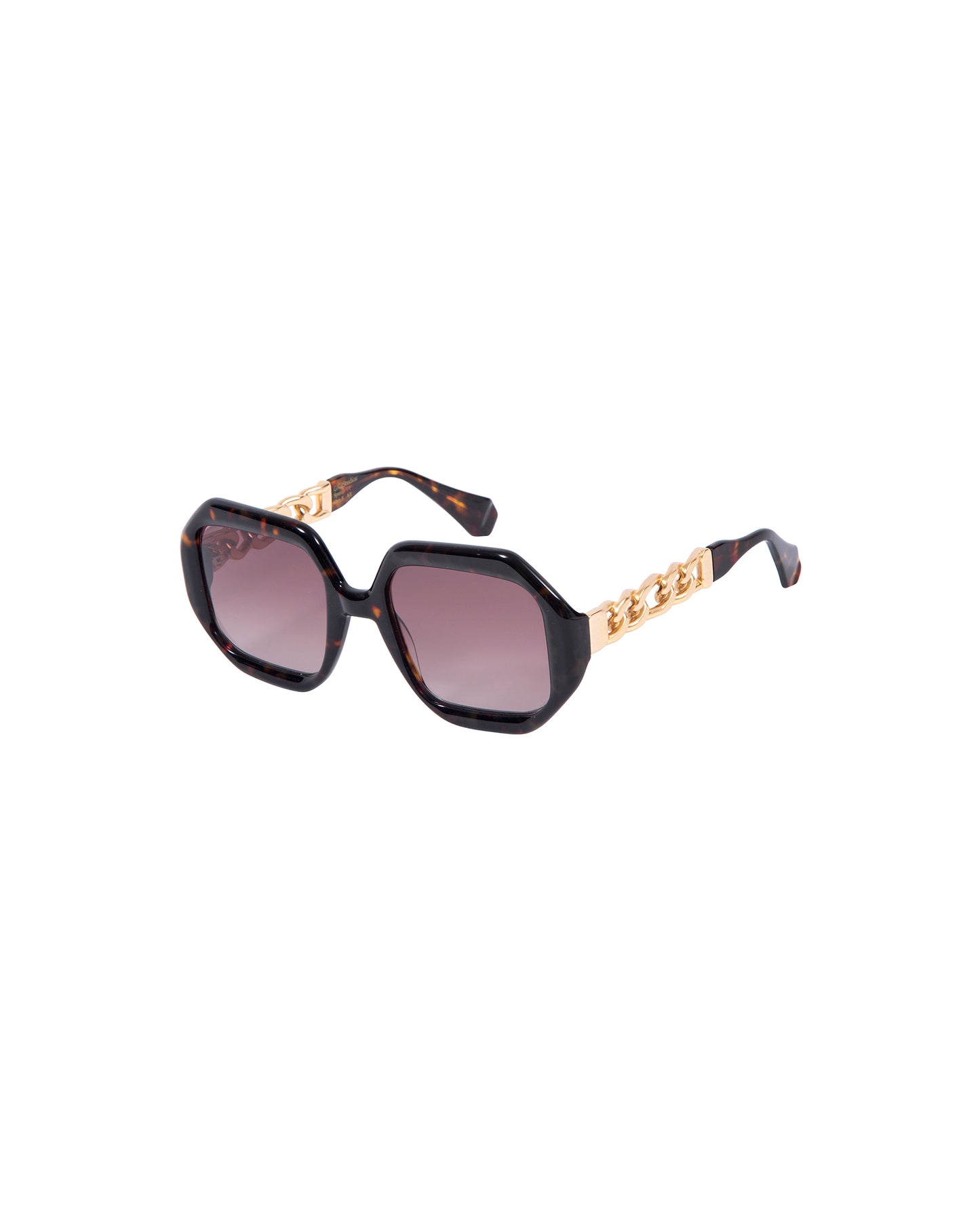 EIRENE: Geométricas Acetato-Metal Havana sunglasses by GIGI STUDIOS 2784