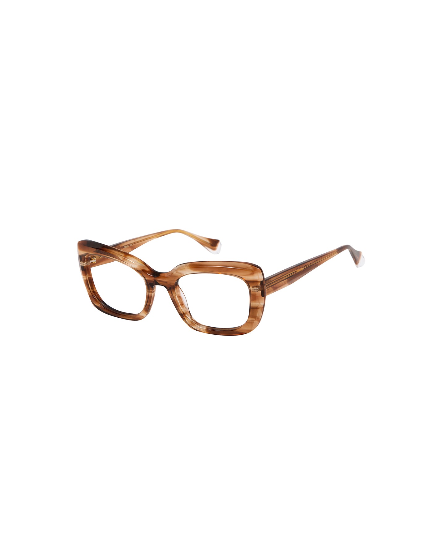 ELIA: Cuadrada Acetato Marrón optical glasses by GIGI STUDIOS 3038