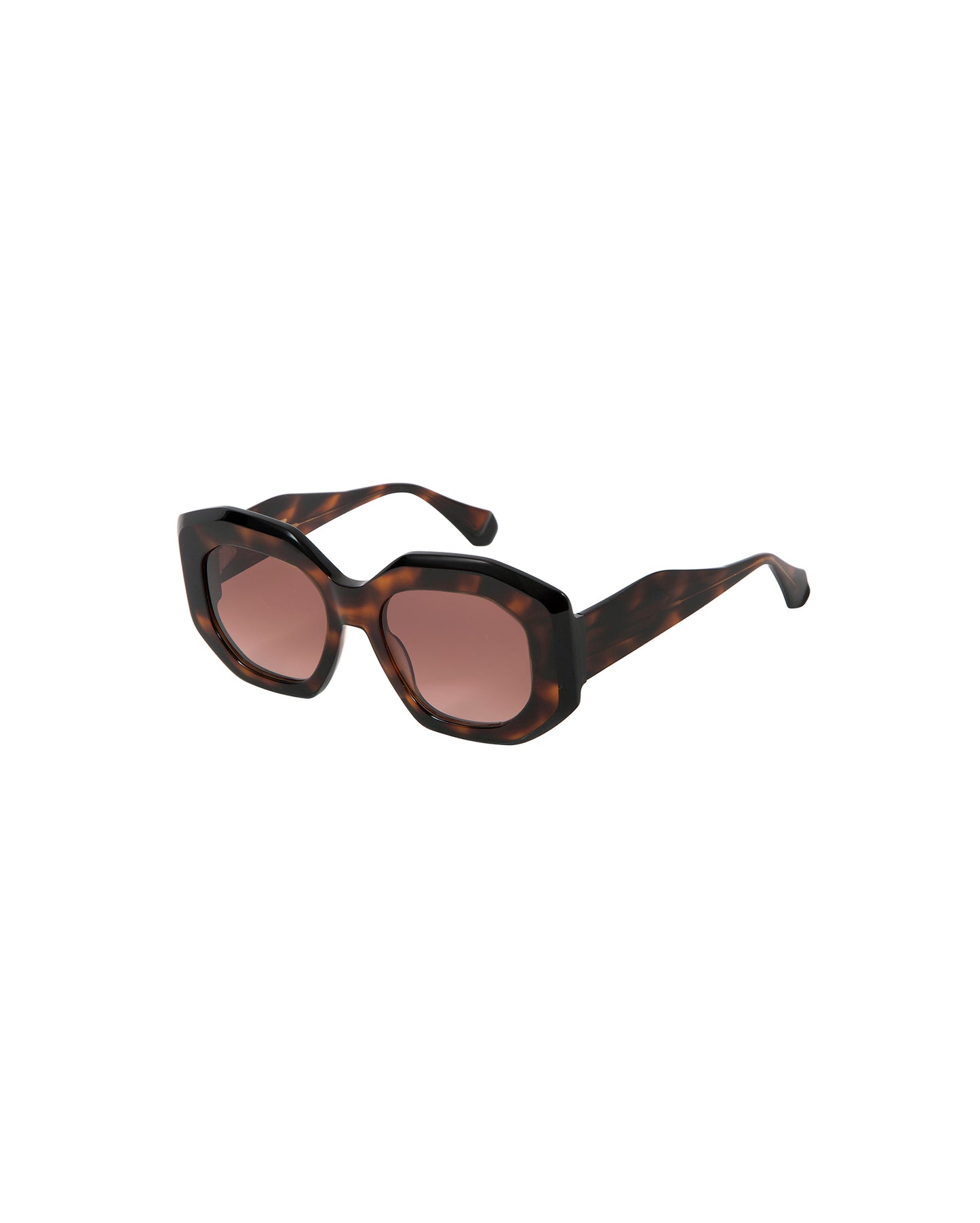 GABRIELLA: Geométricas Acetato Havana sunglasses by GIGI STUDIOS 3160