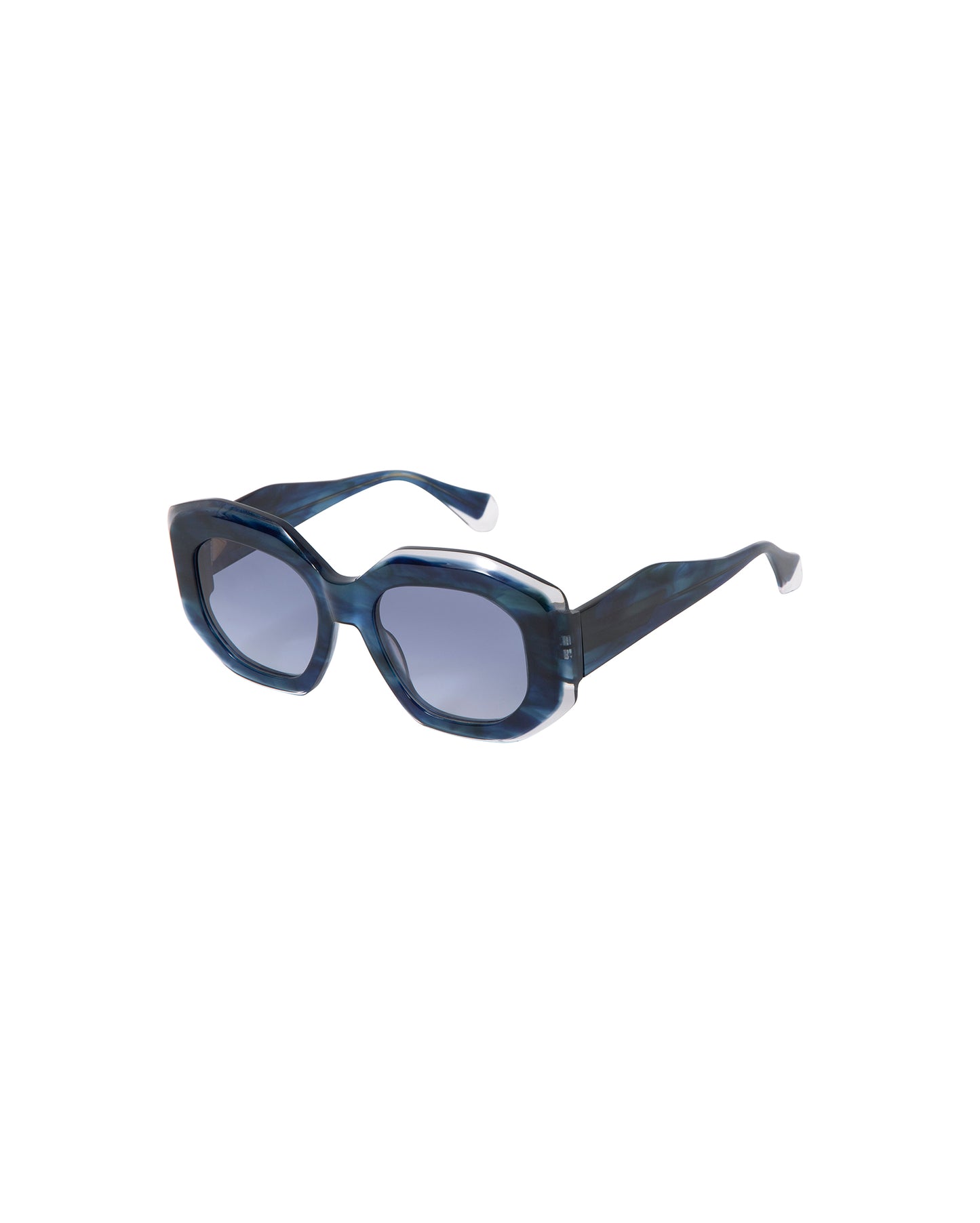 GABRIELLA: Geométricas Acetato Azul sunglasses by GIGI STUDIOS 3162