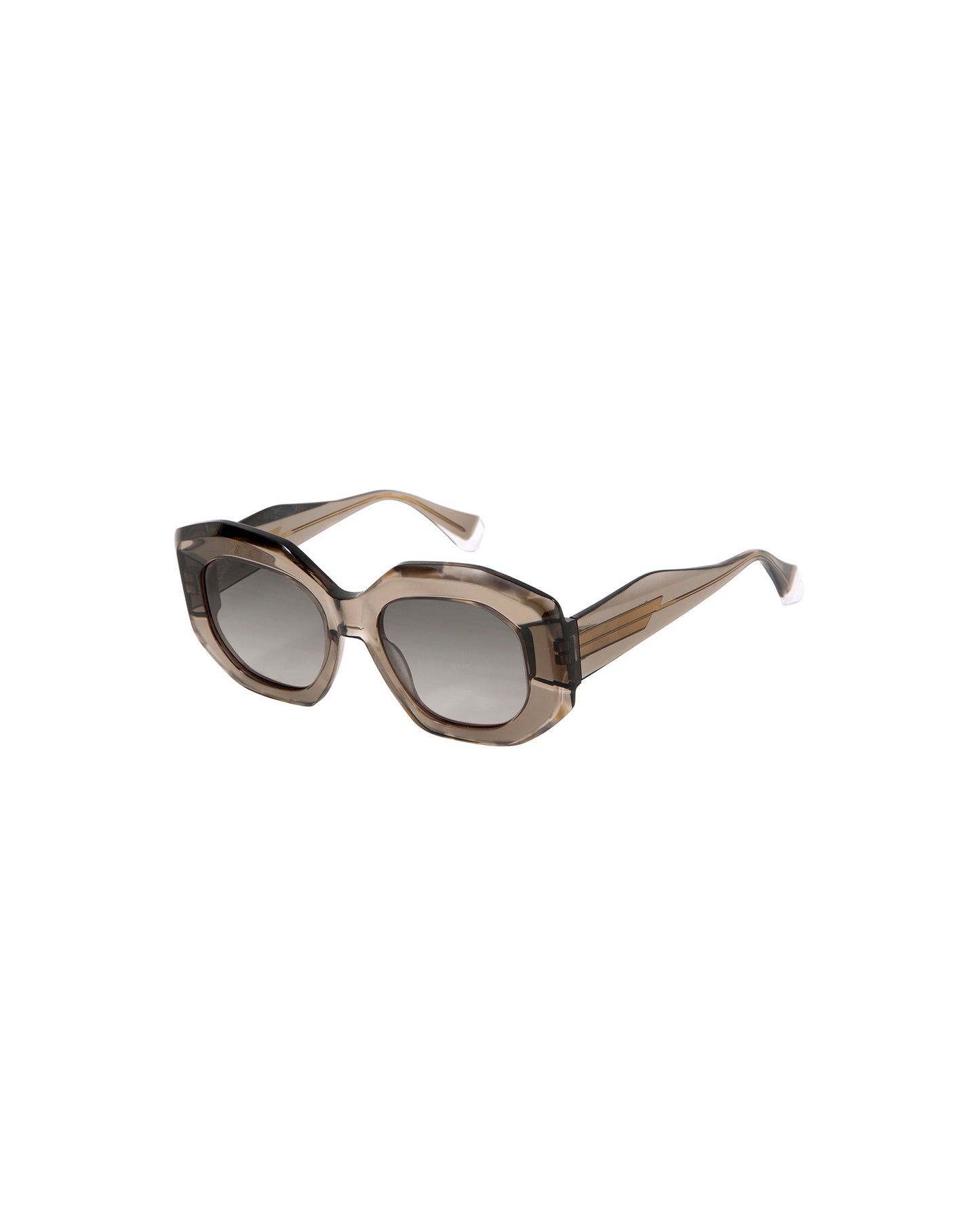 GABRIELLA: Geométricas Acetato Marrón sunglasses by GIGI STUDIOS 3164