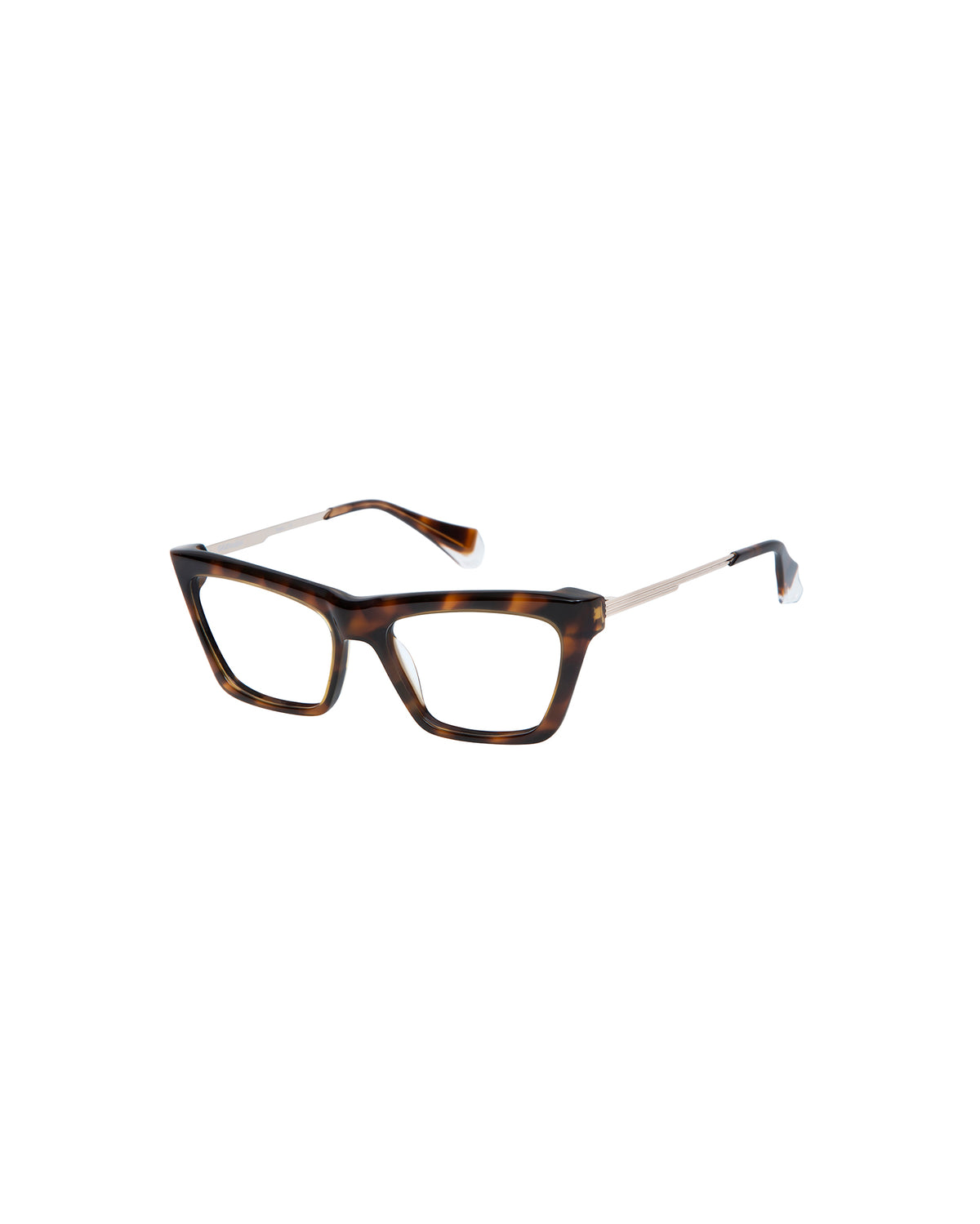 HADA: Cat Eye Acetato-Metal Havana optical glasses by GIGI STUDIOS 3499