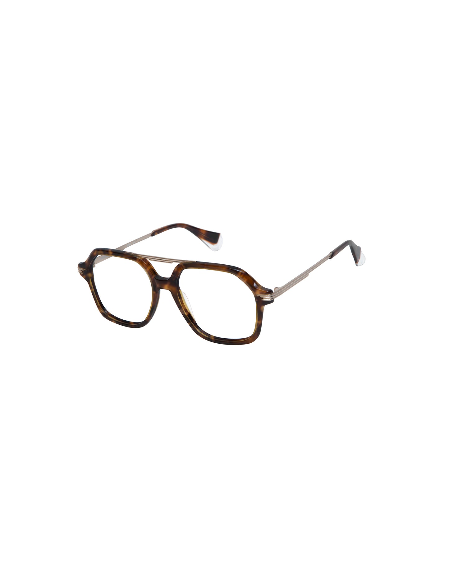 LORENZA: Aviador Acetato-Metal Havana optical glasses by GIGI STUDIOS 3515