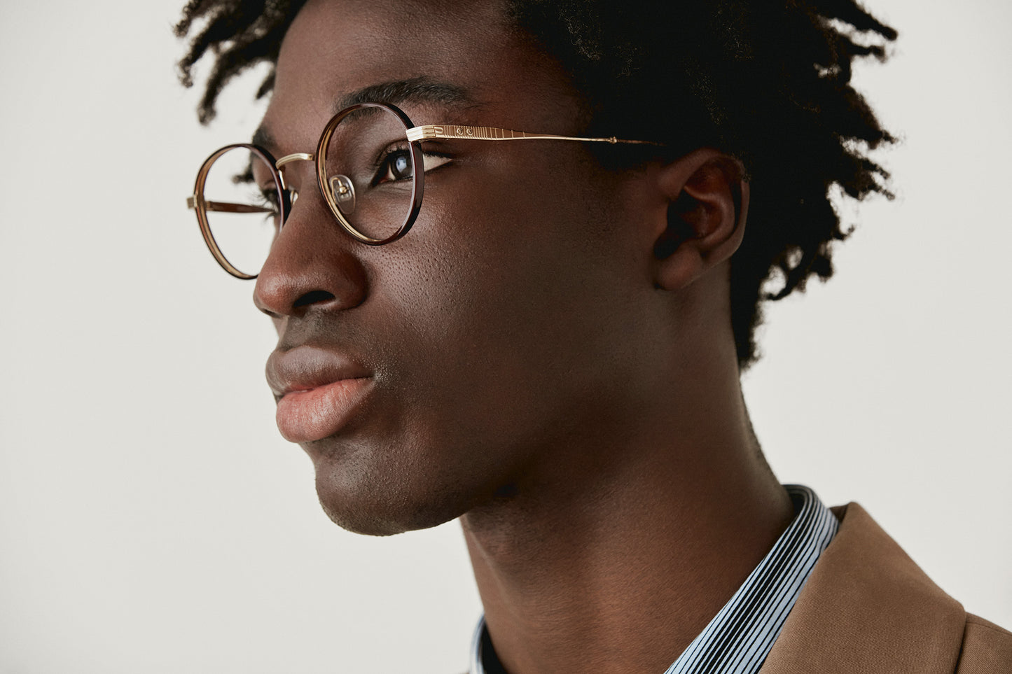 MENDEL: Redondas Titanio-Acetato Marrón optical glasses by GIGI STUDIOS 4609