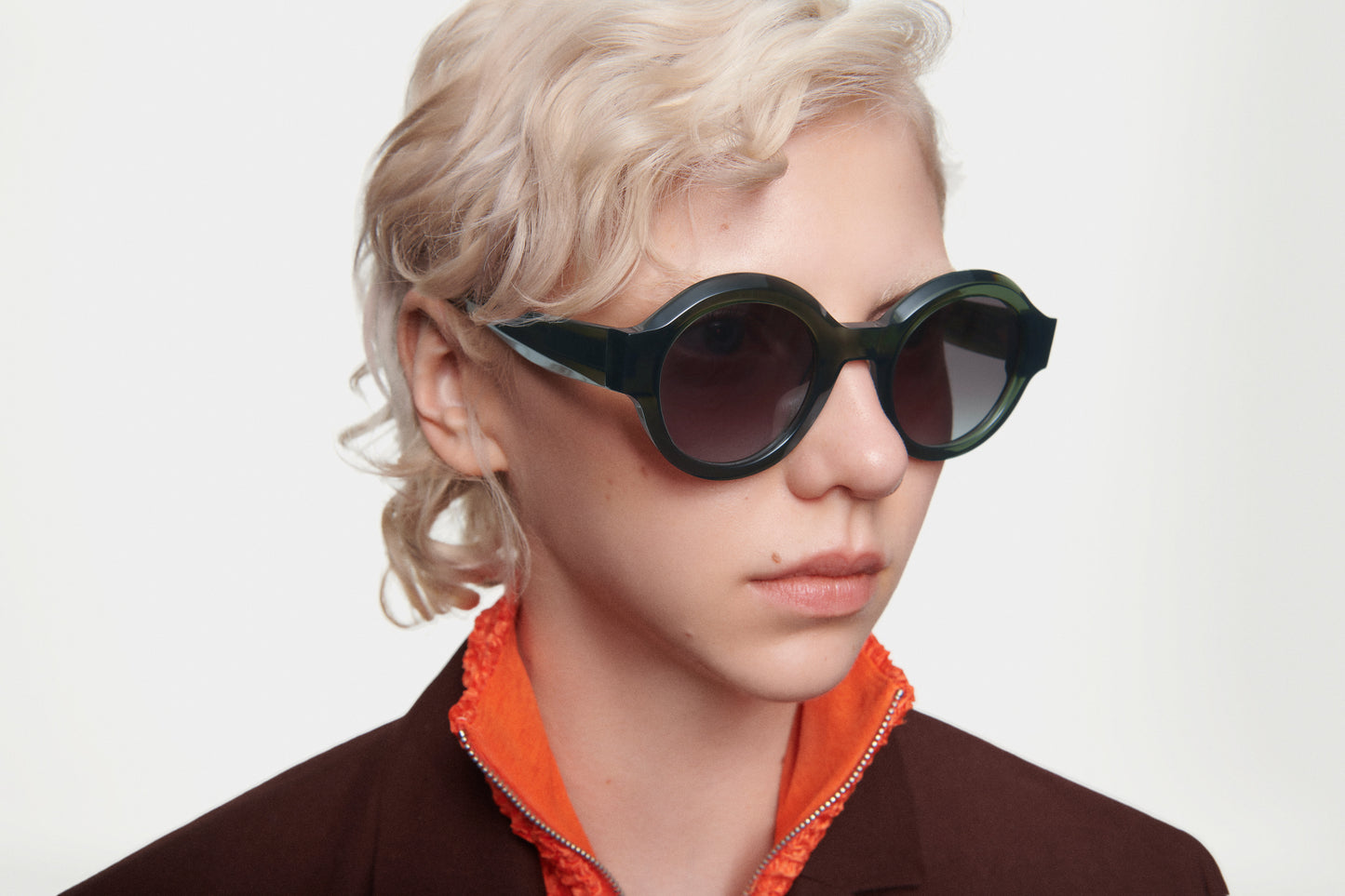 STELLA: Redondas Acetato Verde sunglasses by GIGI STUDIOS 4870