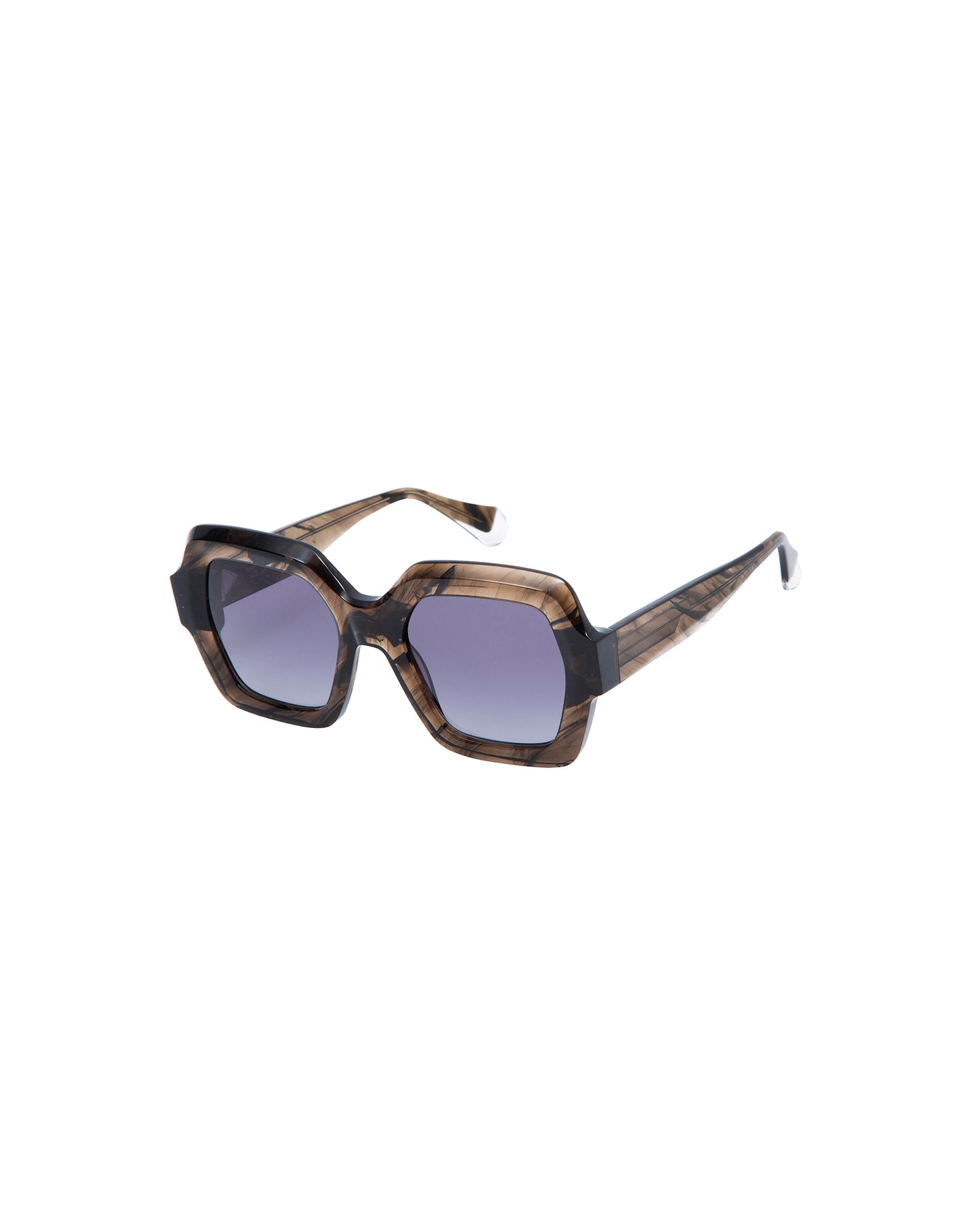 SIMONETTA: Geométricas Acetato Marrón sunglasses by GIGI STUDIOS 4884