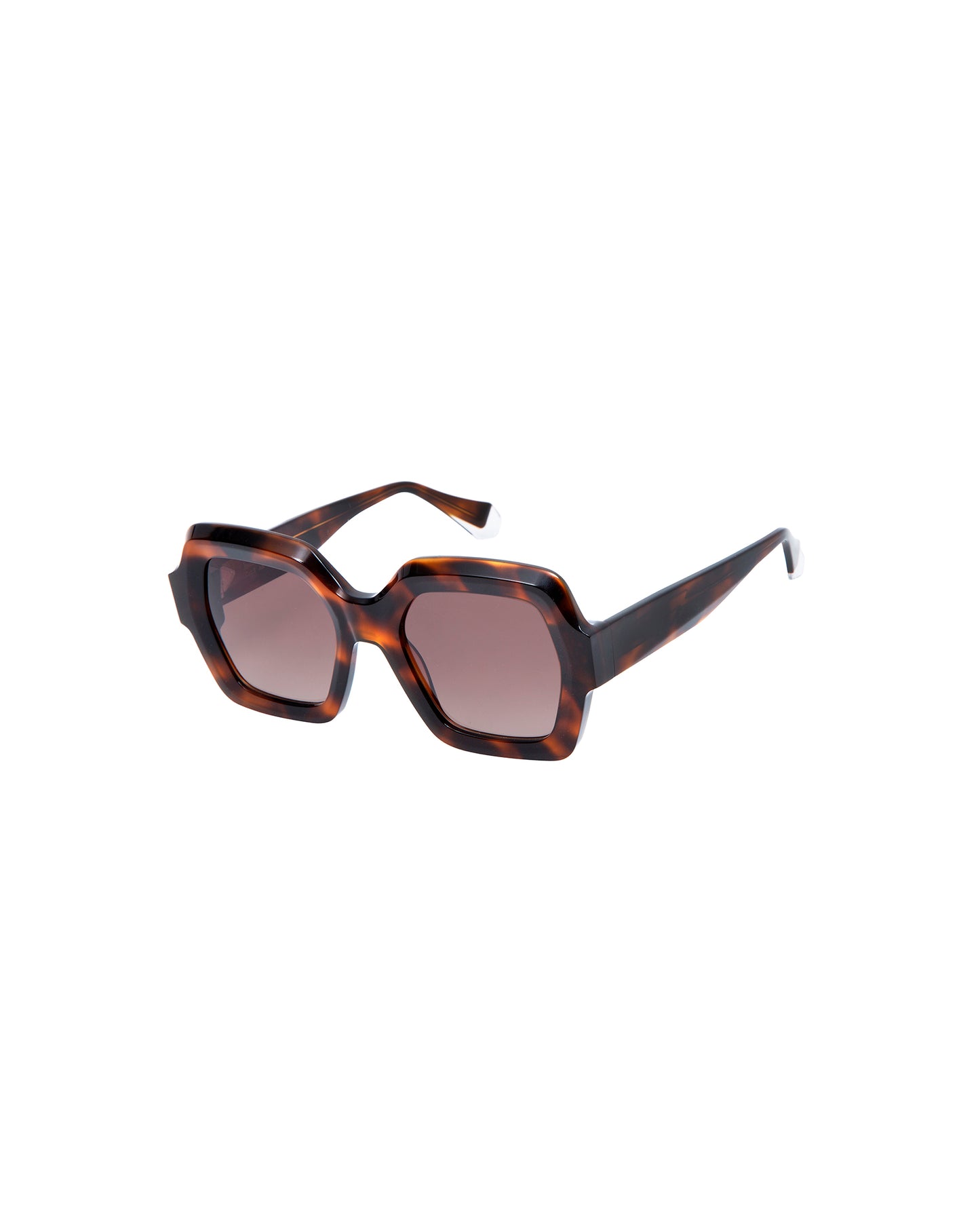 SIMONETTA: Geométricas Acetato Havana sunglasses by GIGI STUDIOS 4892