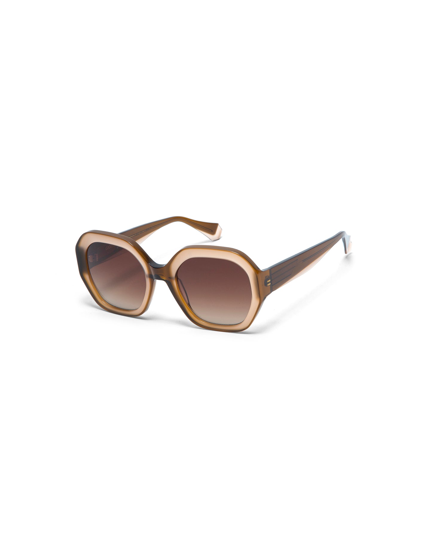 BRIGHT: Geométricas Acetato Marrón sunglasses by GIGI STUDIOS 5103