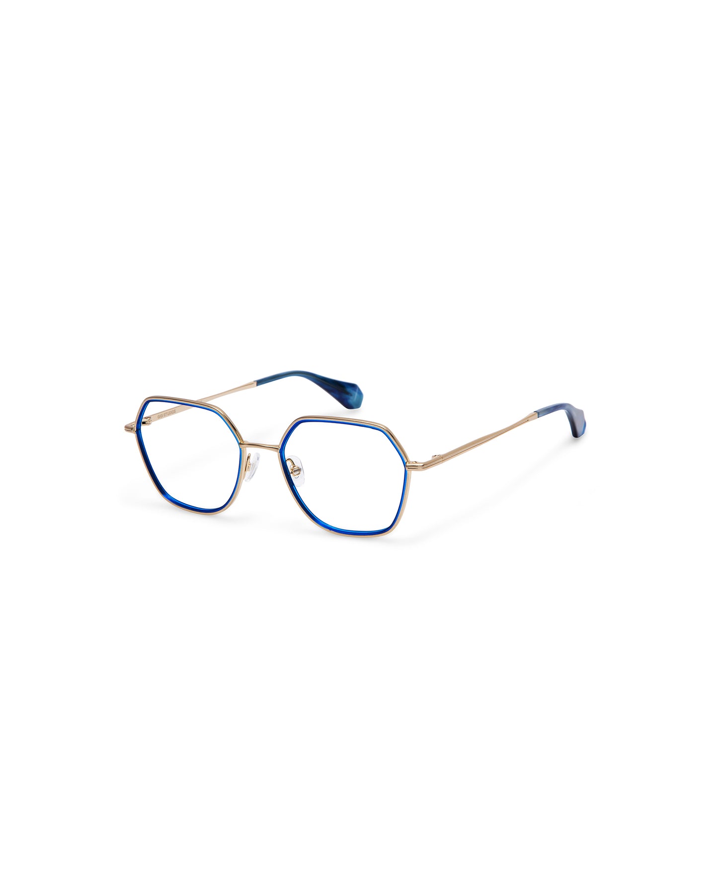 JOLENE: Geométricas Acetato-Metal Azul optical glasses by GIGI STUDIOS 742