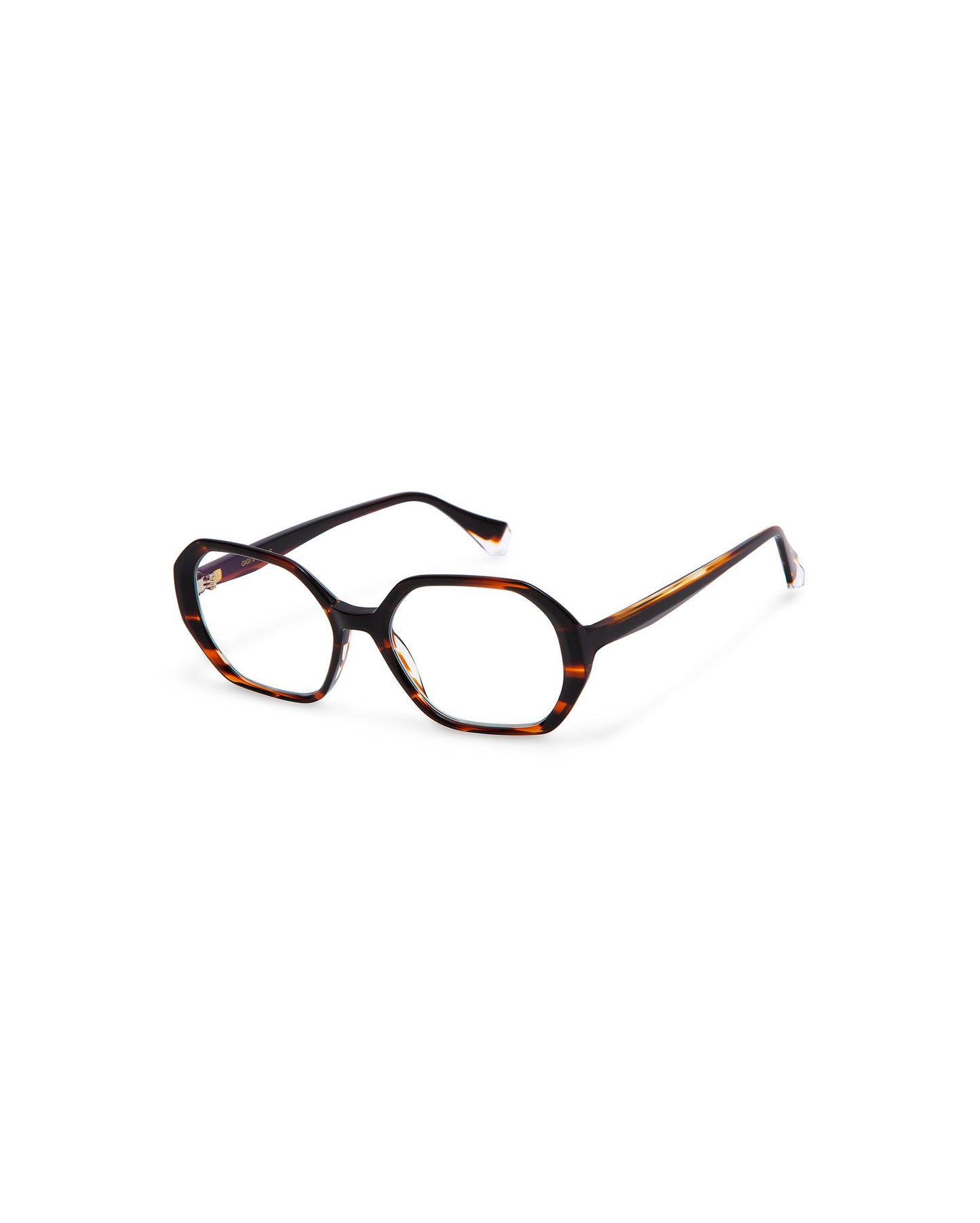 HEIKE: Geométricas Acetato Marrón optical glasses by GIGI STUDIOS 4016
