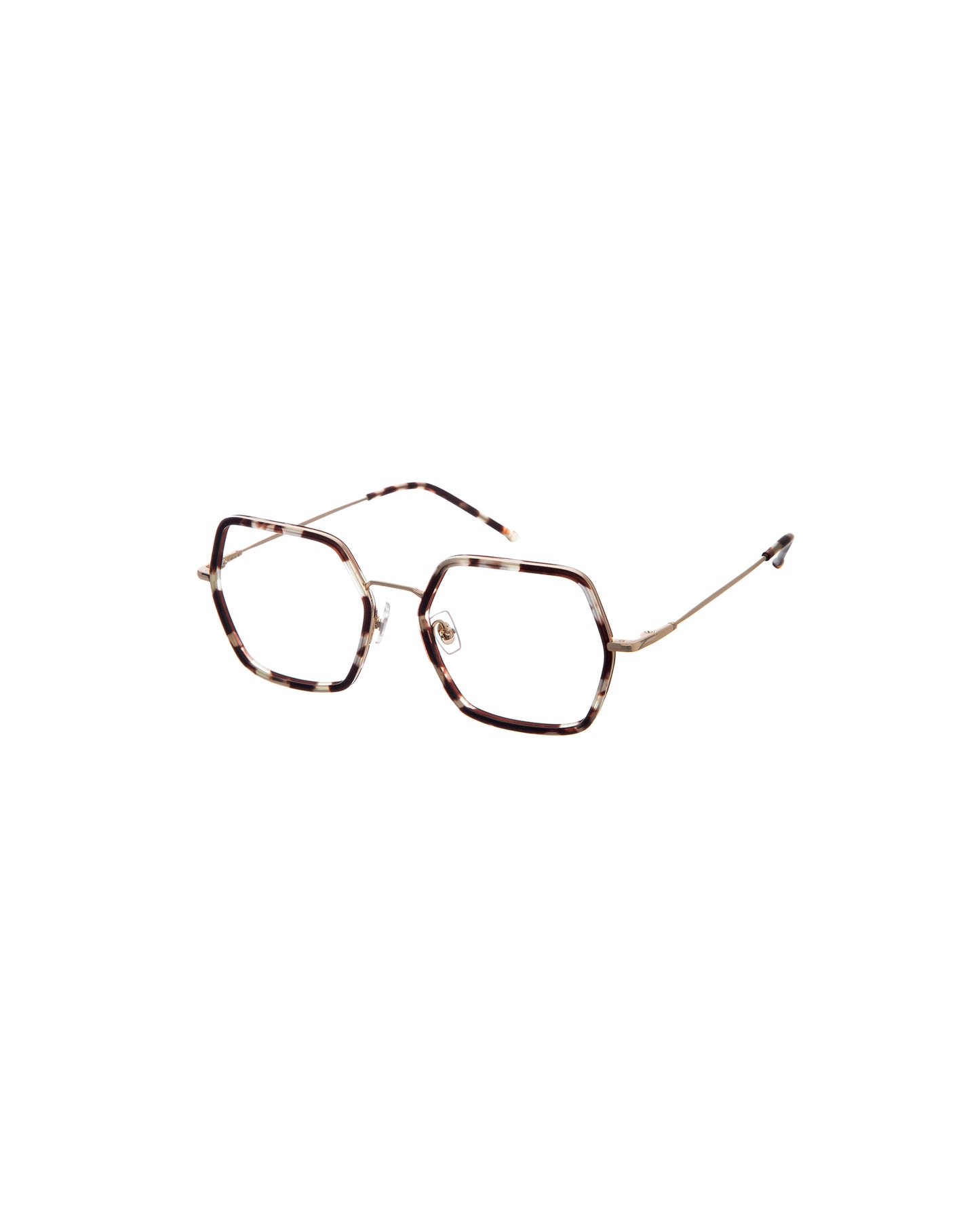 DASHA: Cuadrada Titanio-Acetato Doré optical glasses by GIGI STUDIOS 1218