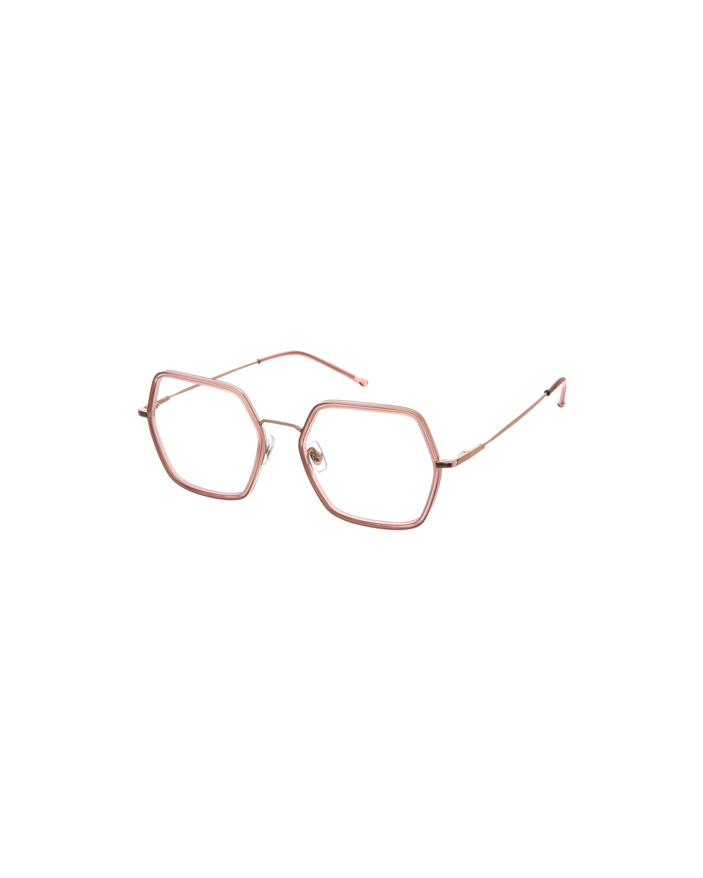 DASHA: Cuadrada Titanio-Acetato Rosa optical glasses by GIGI STUDIOS 1220