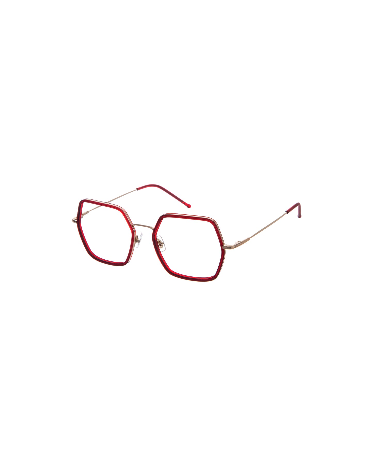 DASHA: Cuadrada Titanio-Acetato Rojo optical glasses by GIGI STUDIOS 1222
