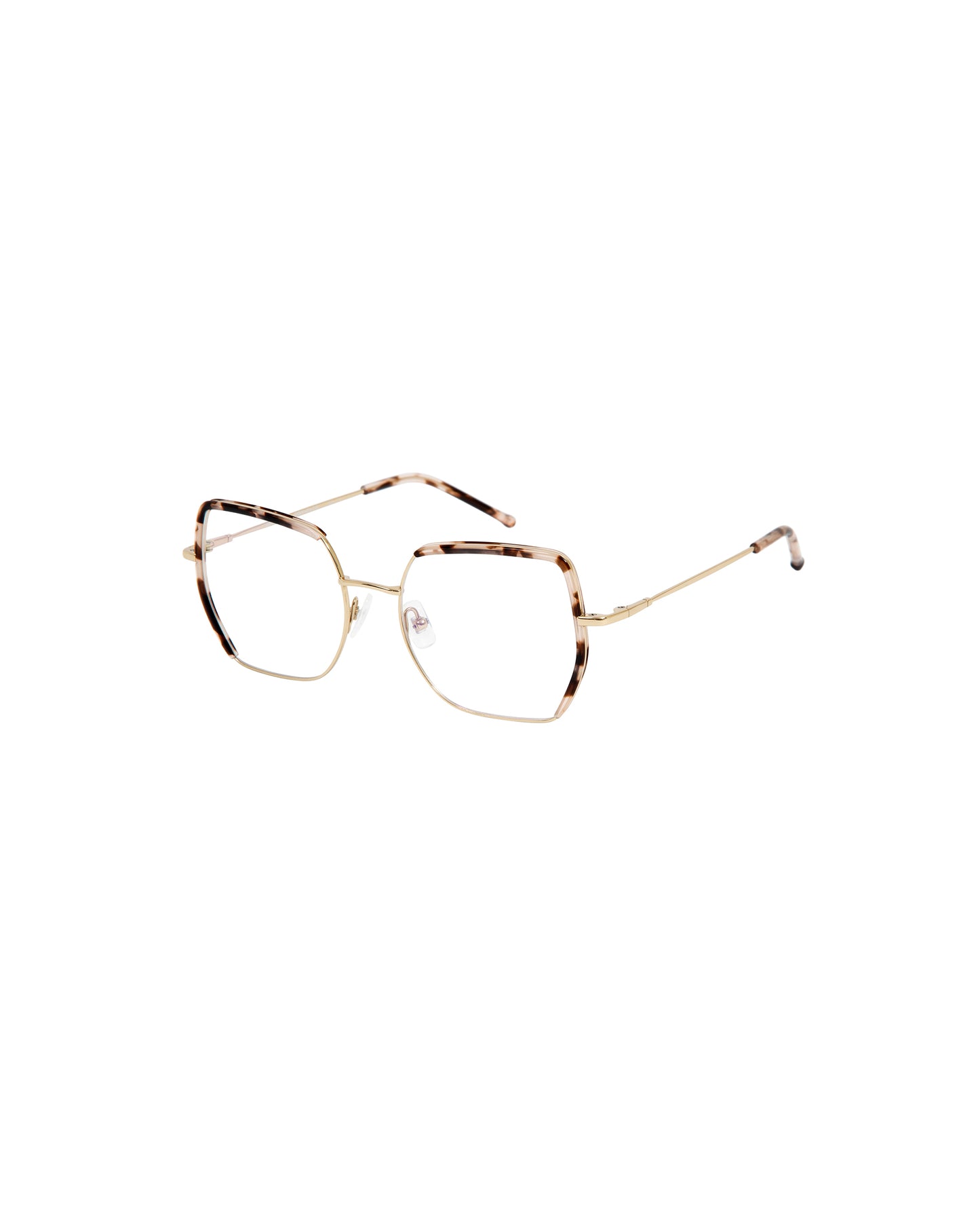 MINERVA: Cuadrada Titanio-Acetato Marrón optical glasses by GIGI STUDIOS 1412