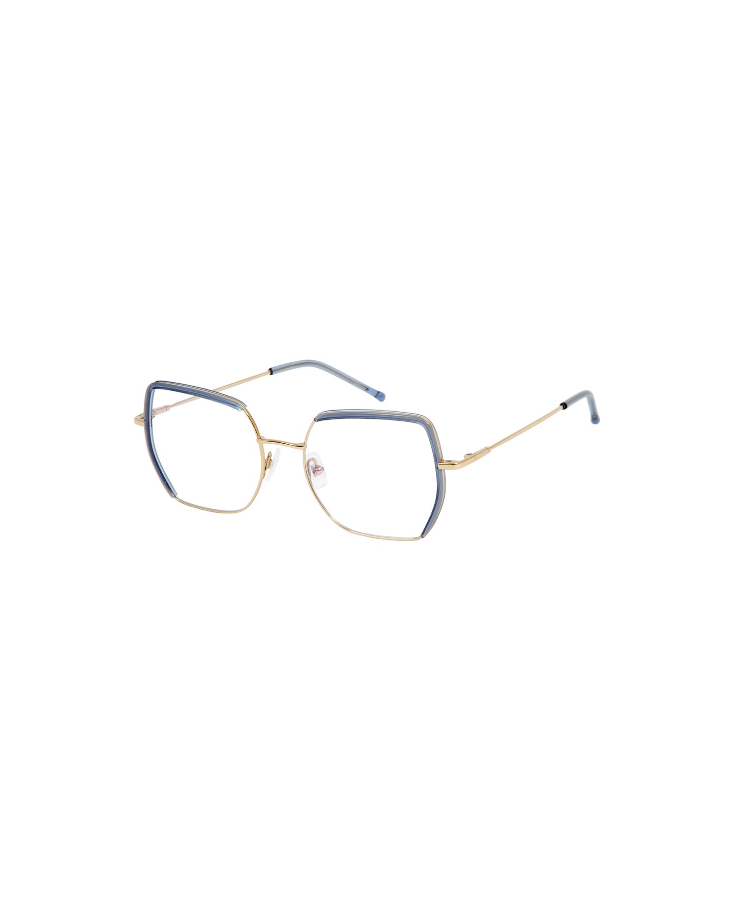 MINERVA: Cuadrada Titanio-Acetato Azul optical glasses by GIGI STUDIOS 1414