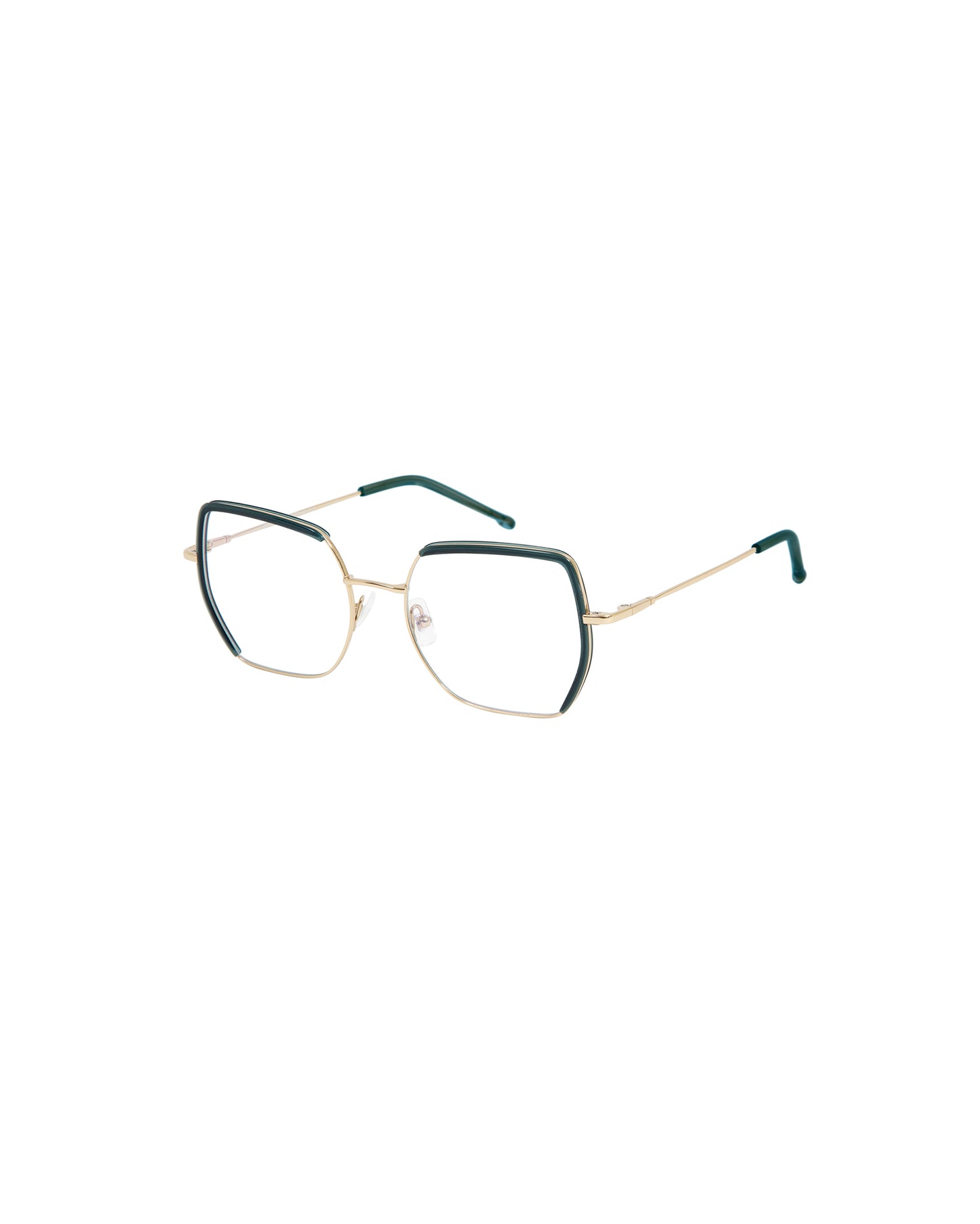 MINERVA: Cuadrada Titanio-Acetato Verde optical glasses by GIGI STUDIOS 1418