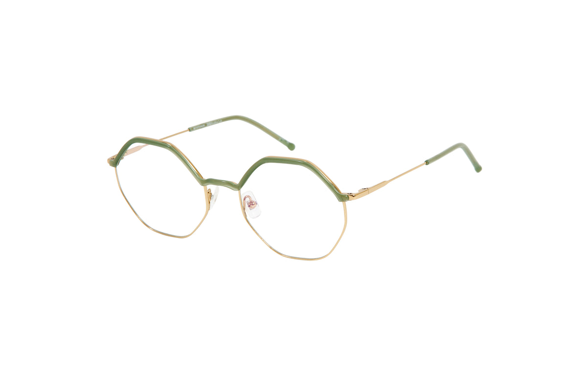 ESTELLE: Geométricas Titanio-Acetato Verde optical glasses by GIGI STUDIOS 1426