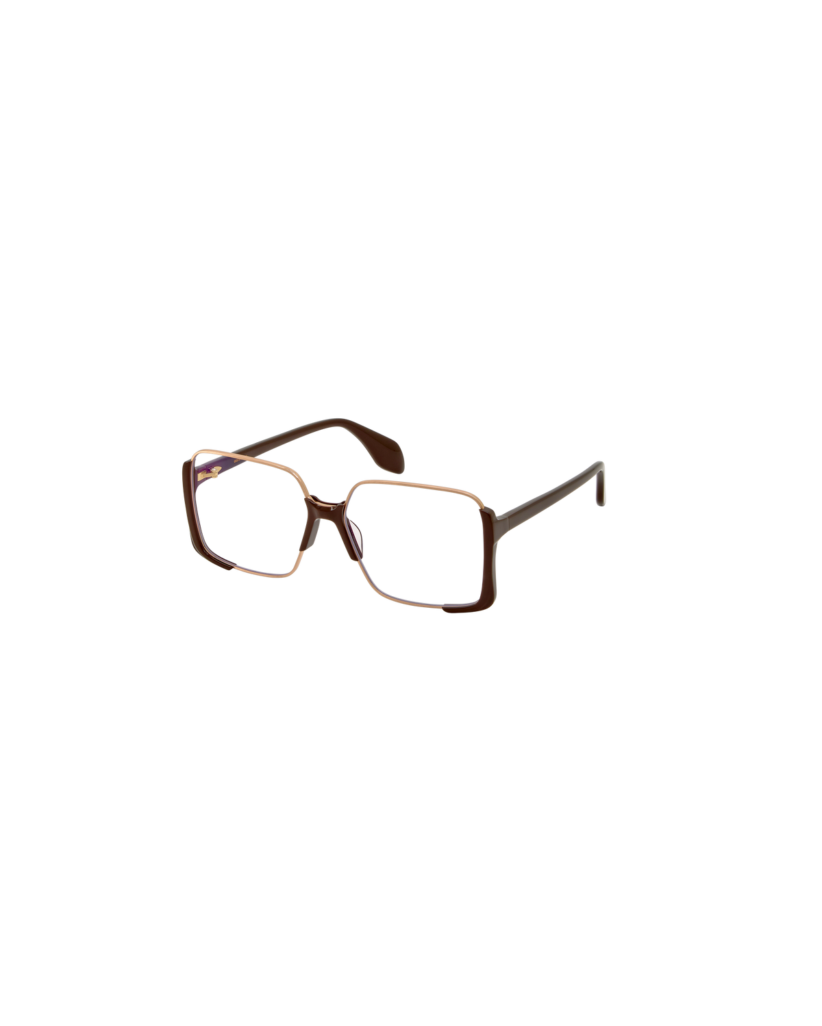 CORALIE: Cuadrada Acetato-Metal Marrón optical glasses by GIGI STUDIOS 8778