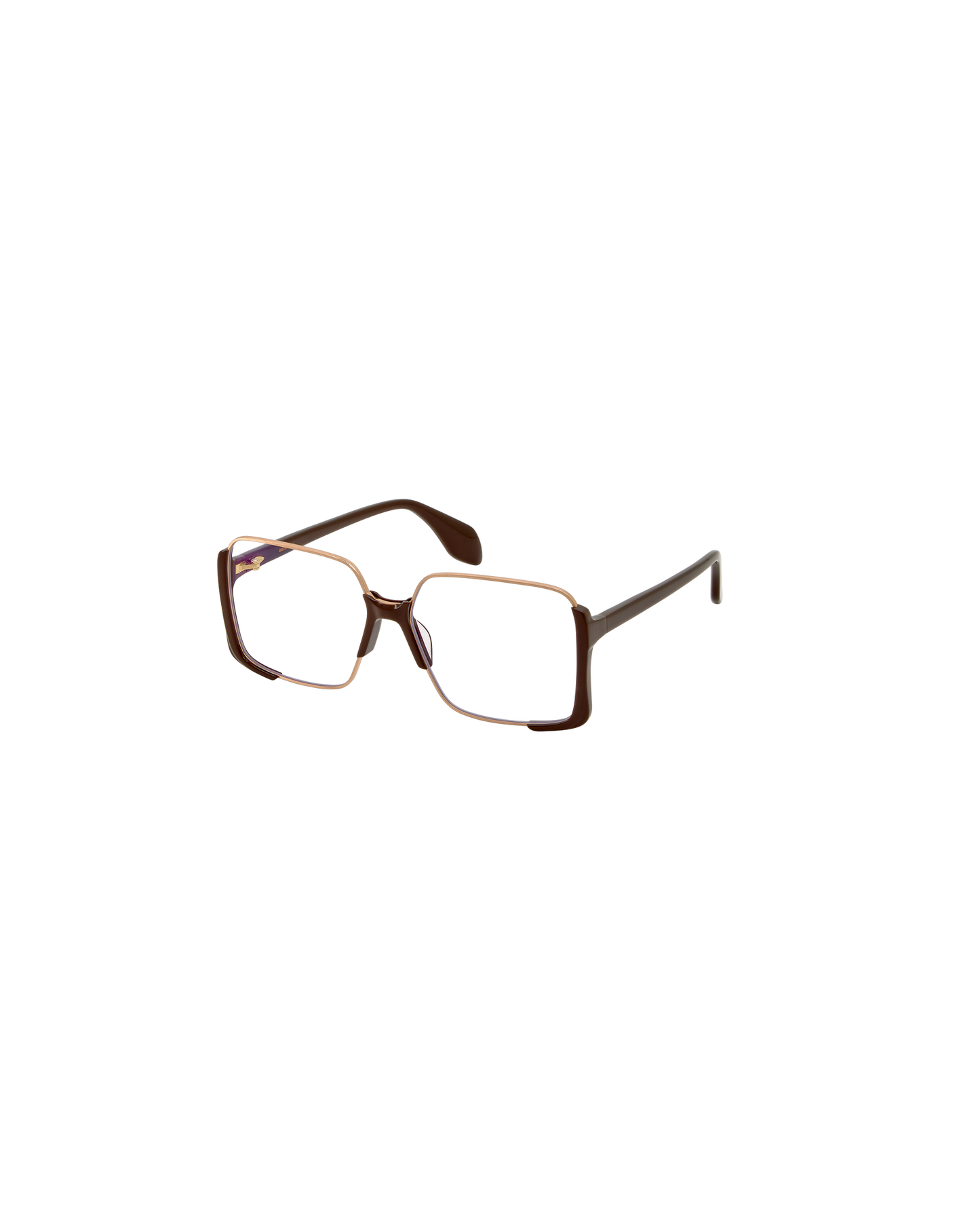 CORALIE: Cuadrada Acetato-Metal Marrón optical glasses by GIGI STUDIOS 8778