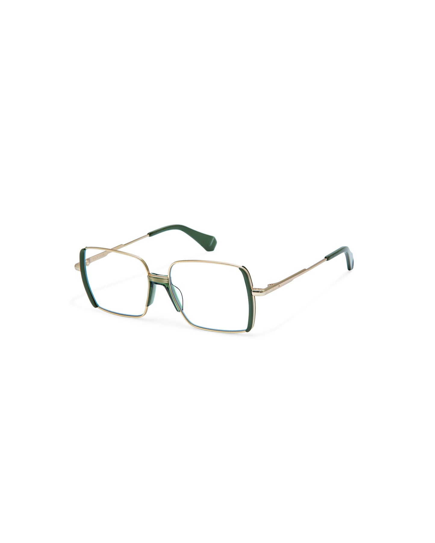 KALON: Cuadrada Acetato-Metal Verde optical glasses by GIGI STUDIOS 4442