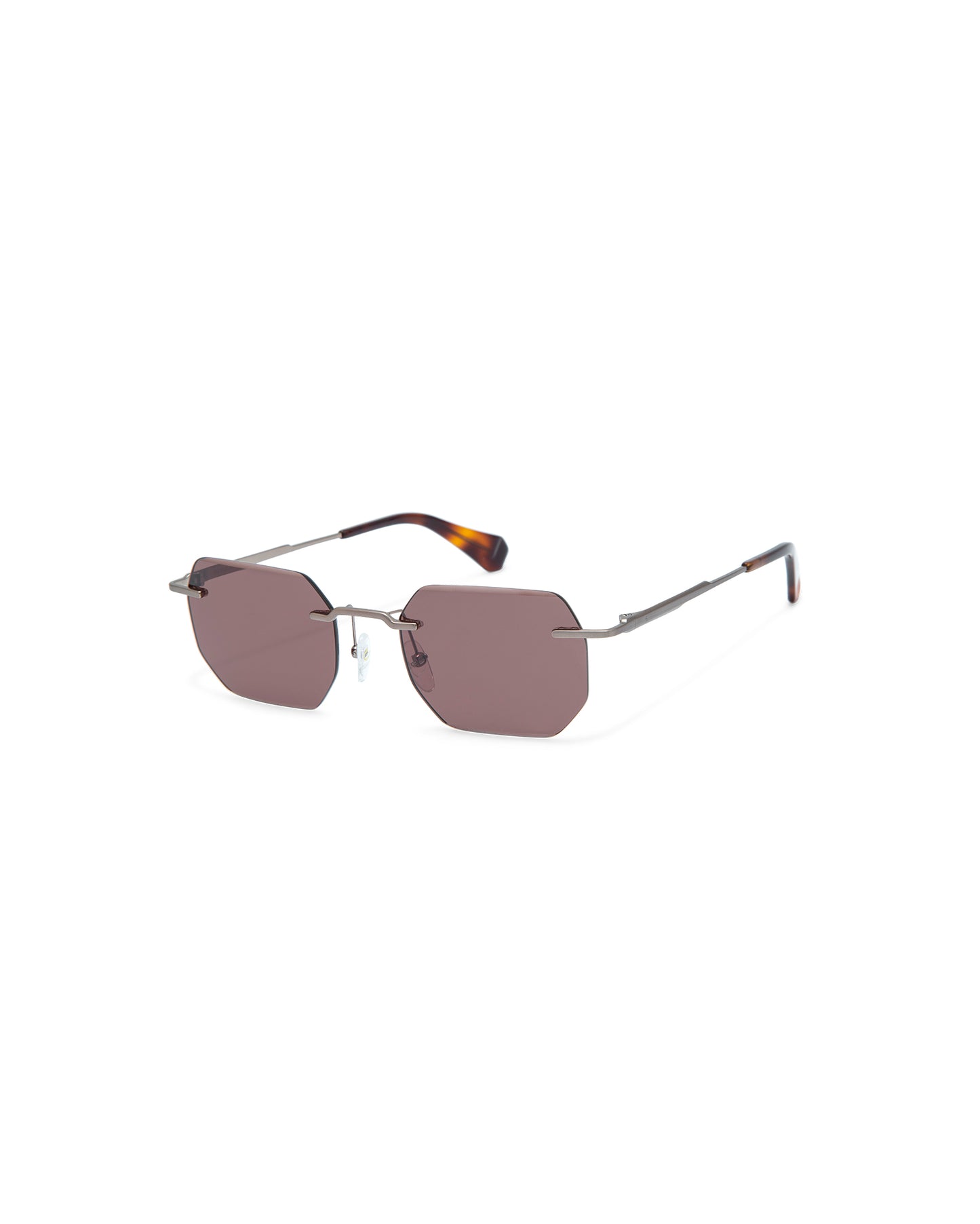 MEVAK: Rectangular Metal Marrón sunglasses by GIGI STUDIOS 4456