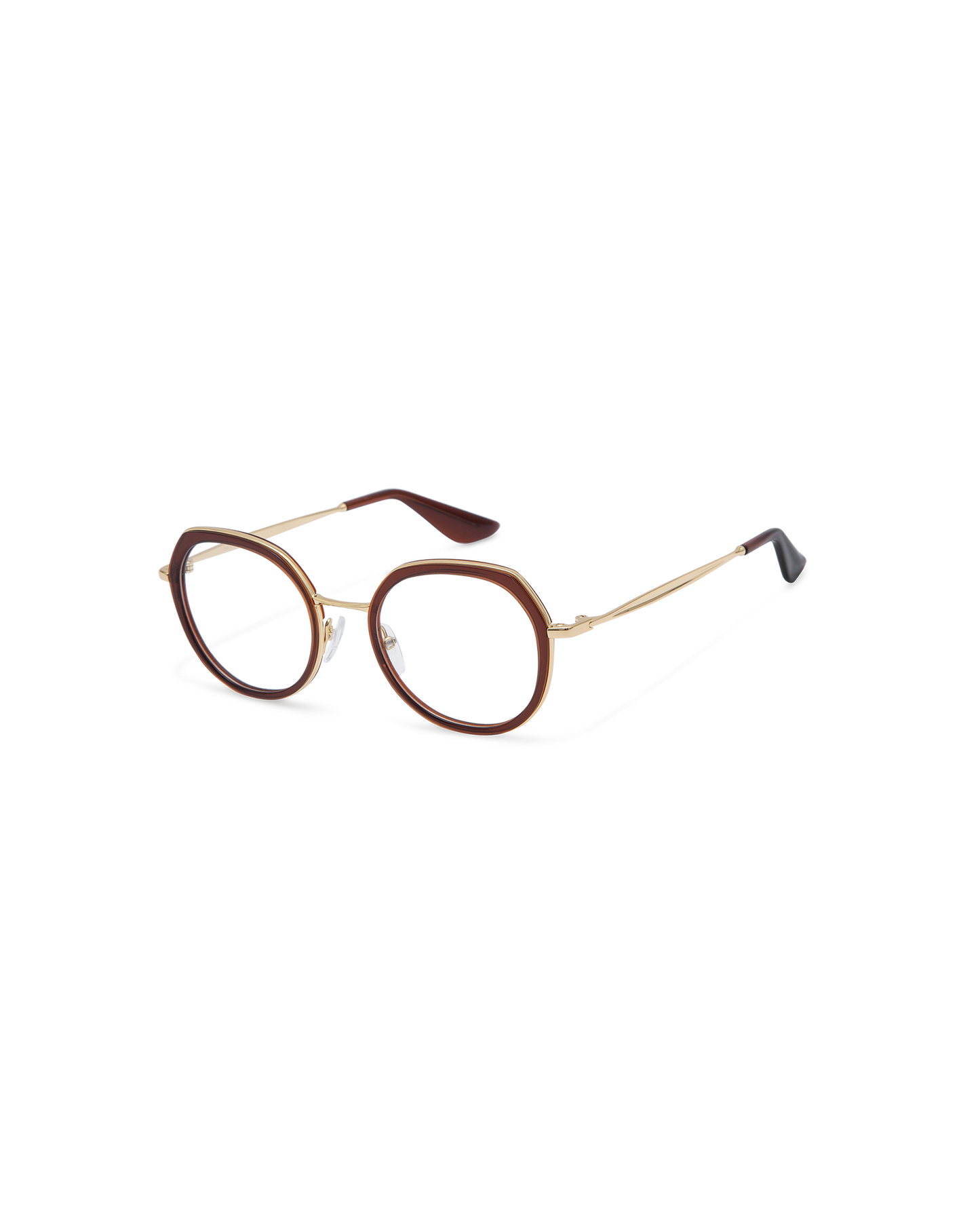 MEI: Redondas Acetato-Metal Marrón optical glasses by GIGI STUDIOS 13856