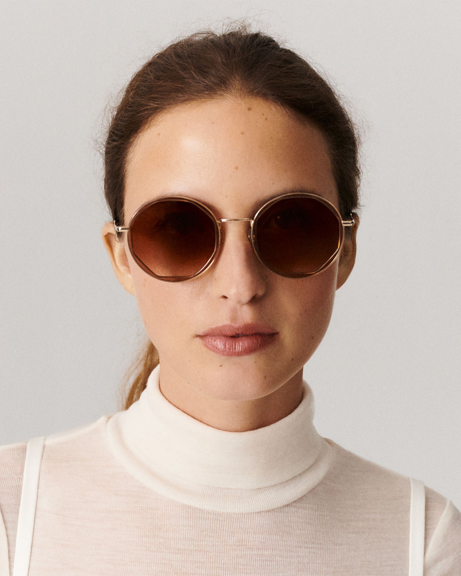 ALBA: Geométricas Acetato-Metal Marrón sunglasses by GIGI STUDIOS 189