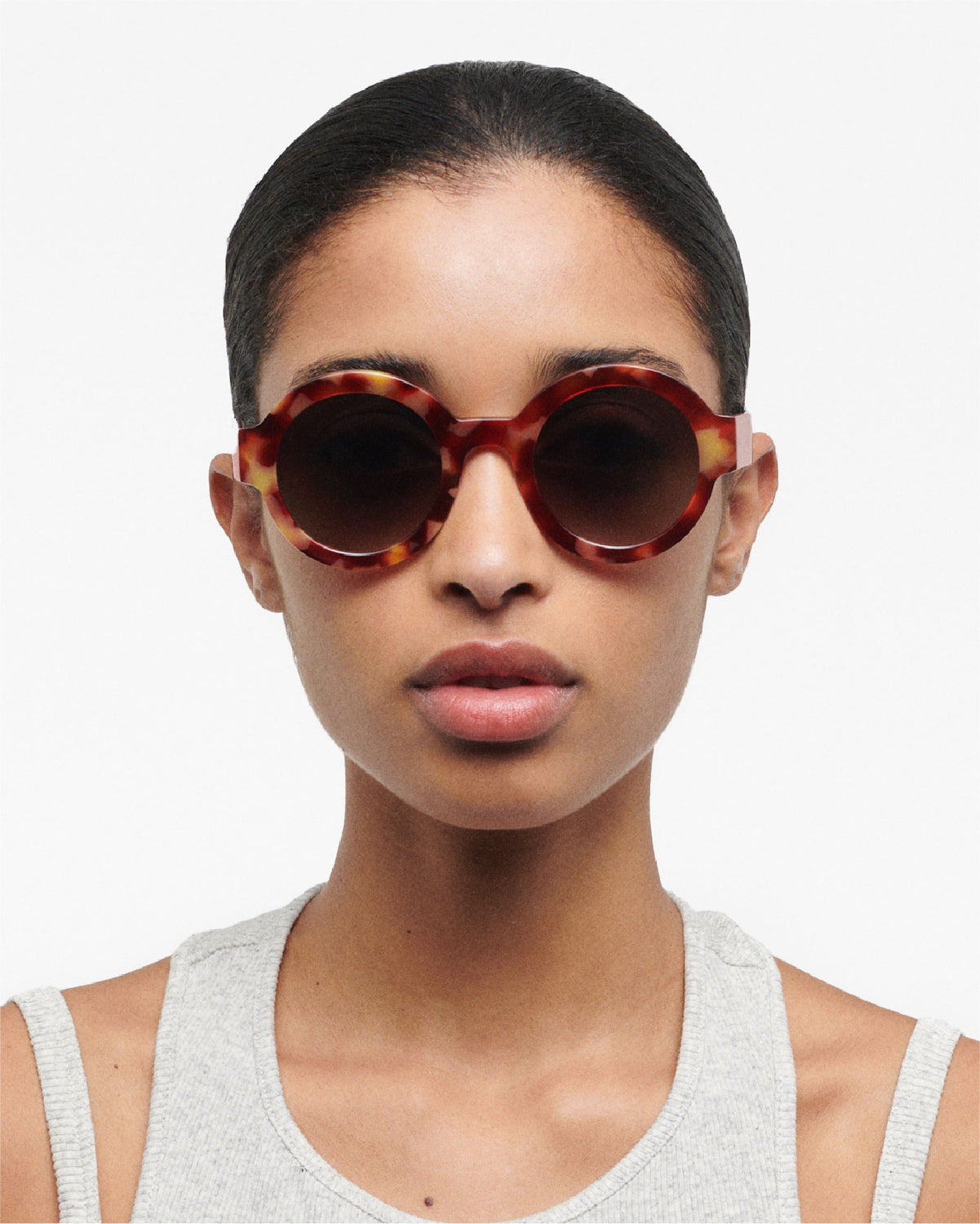 LAURA: Redondas Acetato Marrón sunglasses by GIGI STUDIOS 65