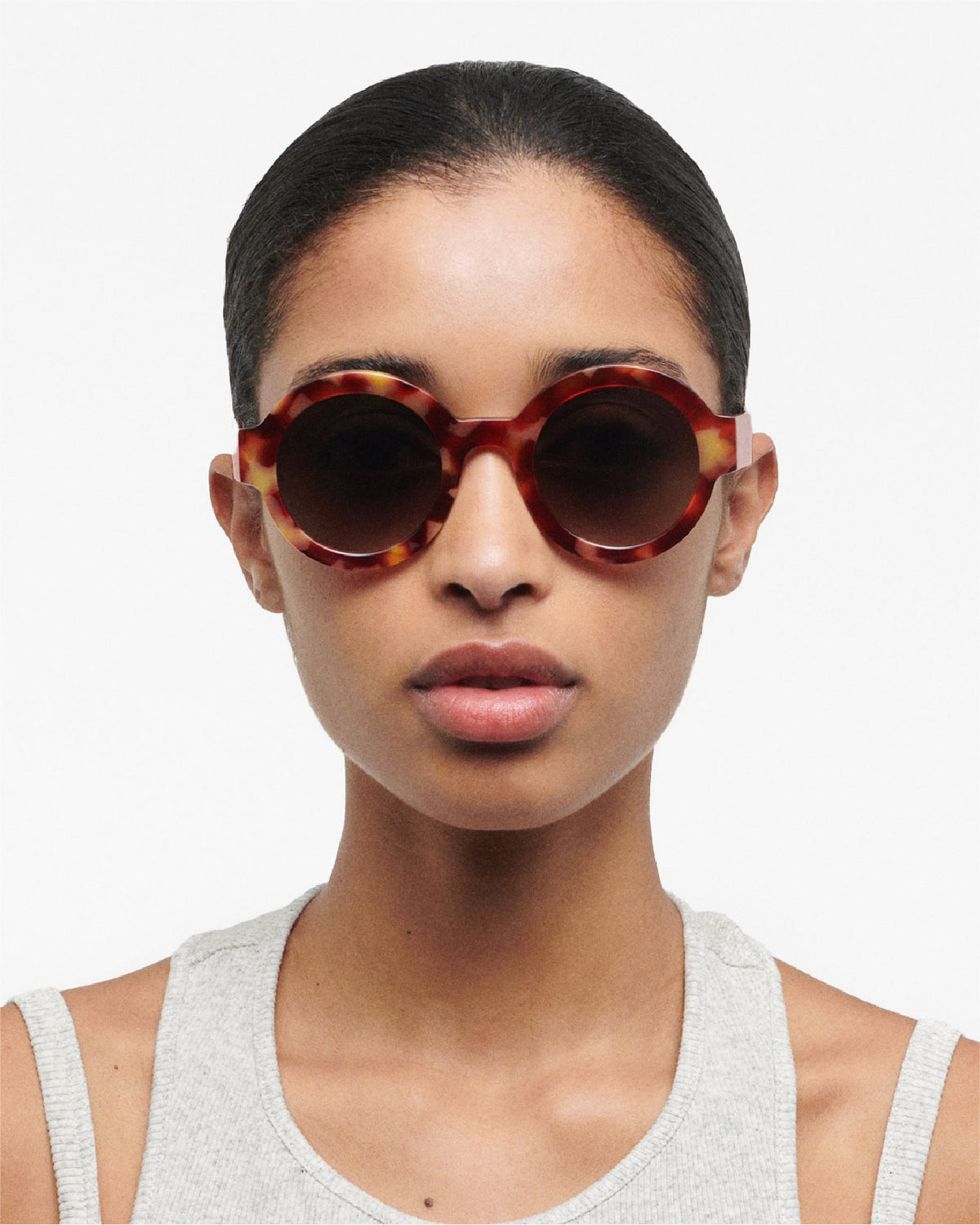 LAURA: Redondas Acetato Marrón sunglasses by GIGI STUDIOS 65