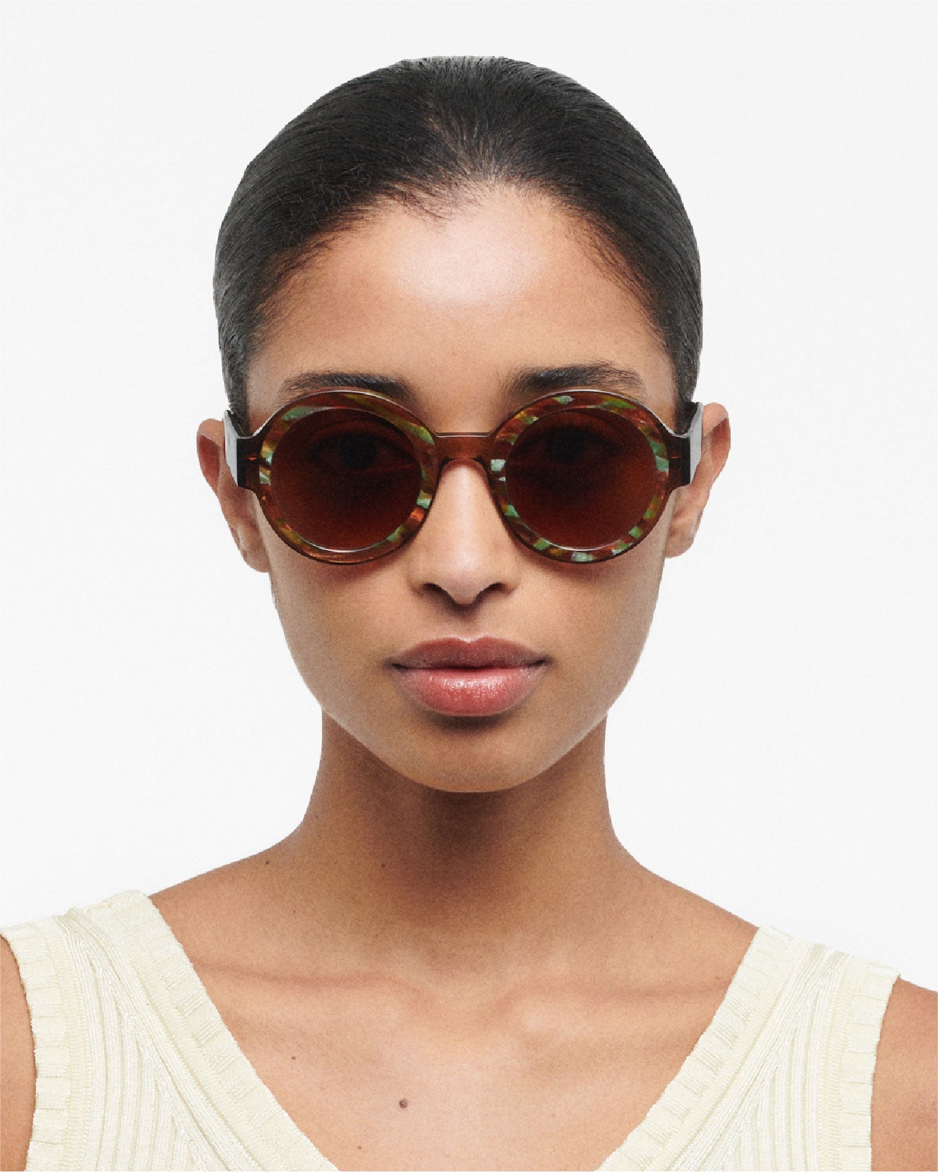 LAURA: Redondas Acetato Havana sunglasses by GIGI STUDIOS 82