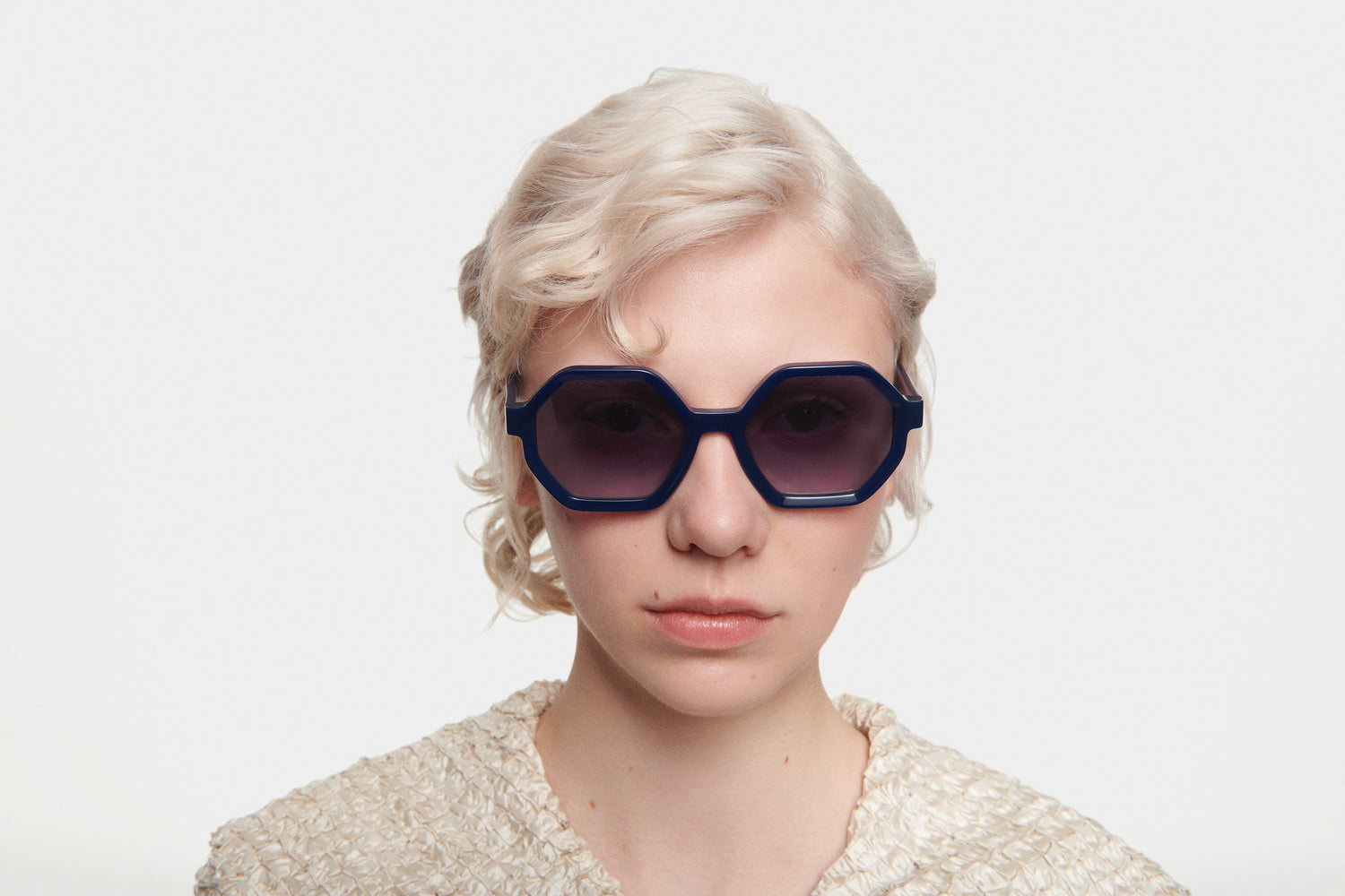 SHIRLEY: Geométricas Acetato Azul sunglasses by GIGI STUDIOS 1707