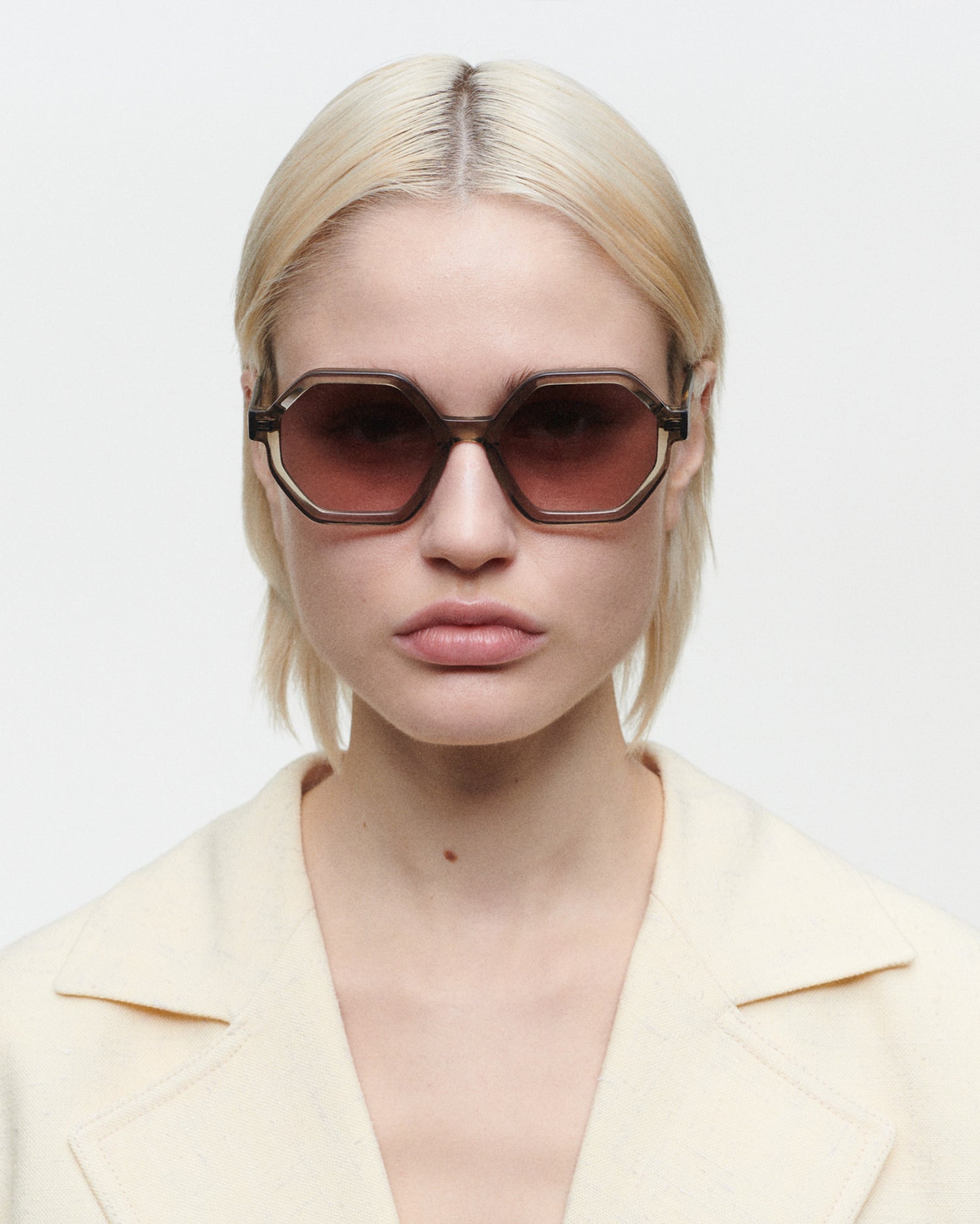 SHIRLEY: Geométricas Acetato Grigio sunglasses by GIGI STUDIOS 1713