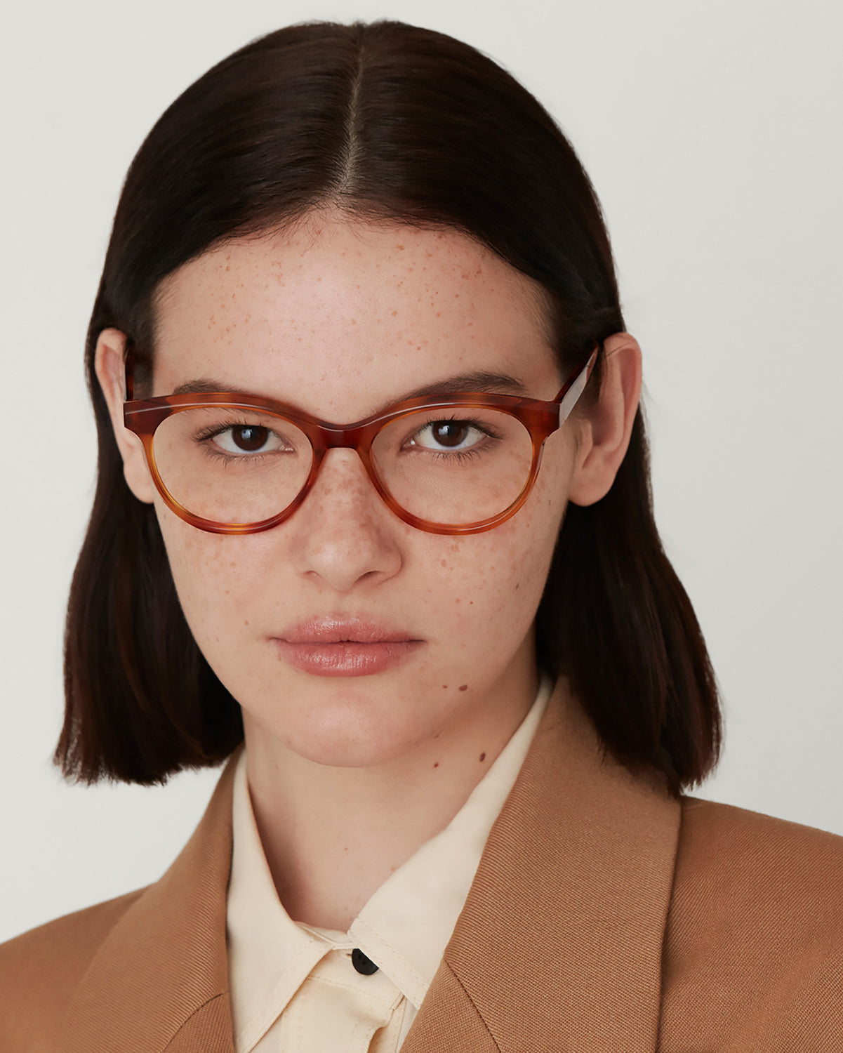 ANNIE: Redondas Acetato Havana optical glasses by GIGI STUDIOS 3365